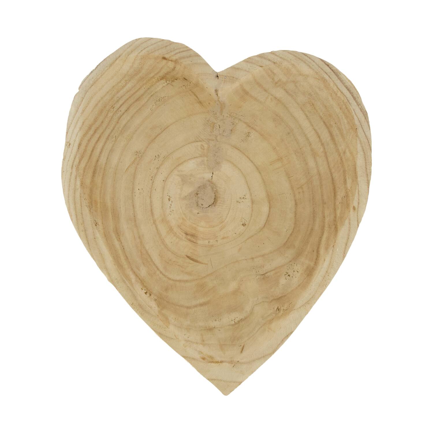 Tray heart paulownia wood 36x31x9cm - Natural