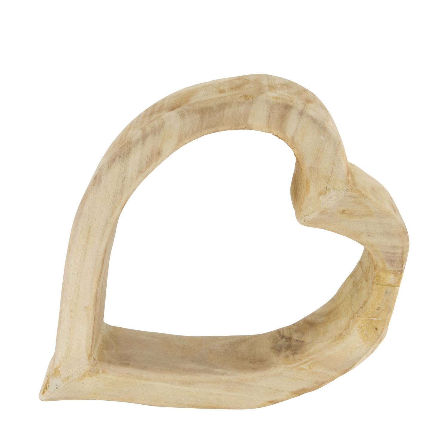 Paulowniahout harten beeld-Naturel-36x31x9