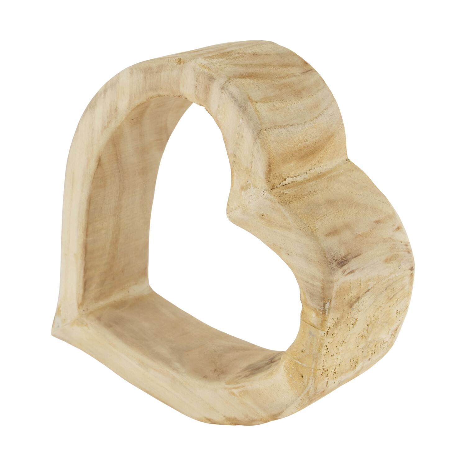 Paulowniahout harten beeld-Naturel-36x31x9
