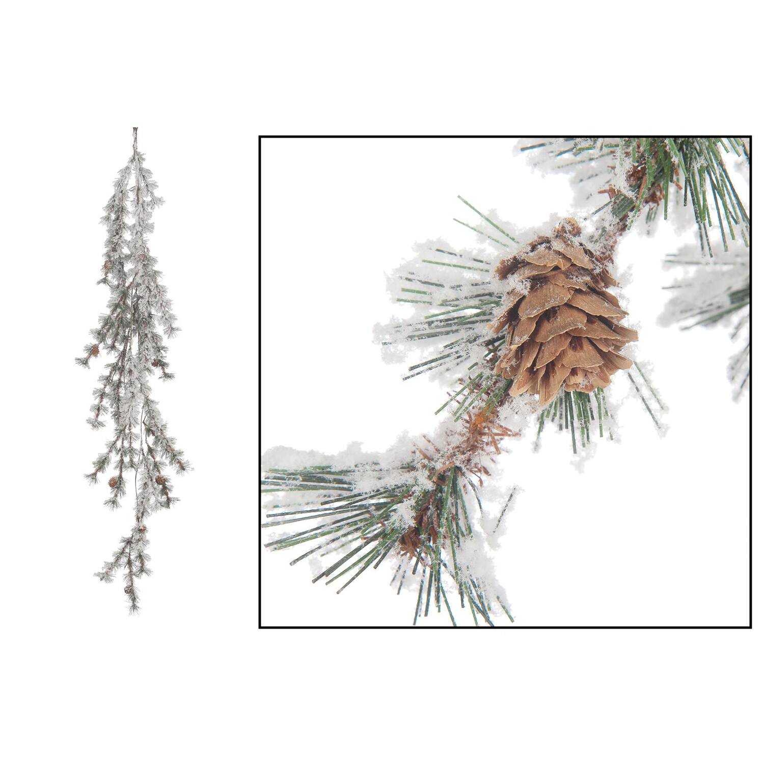 Snowy pine garland 118cm - Multi