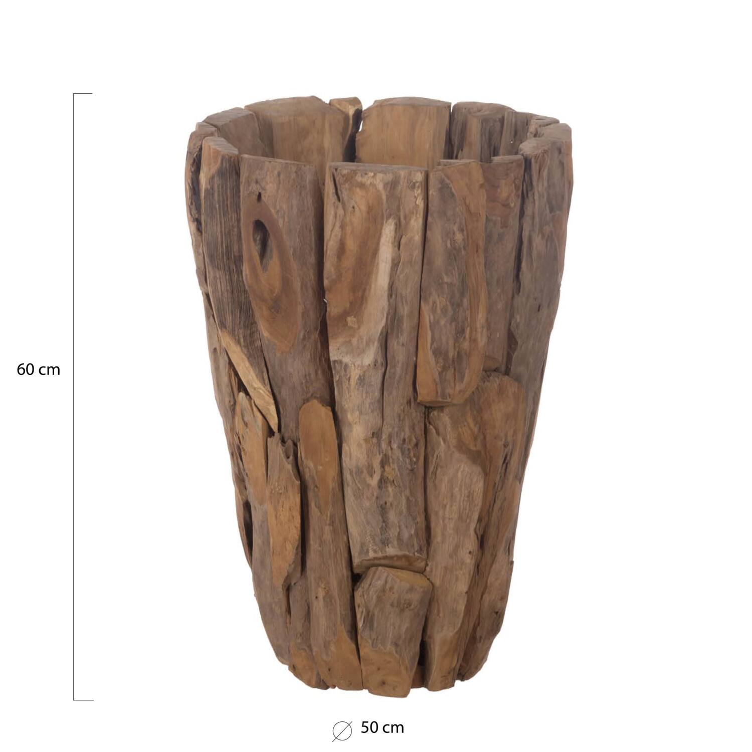 Planter erosion wood with plastic 50x50x60cm