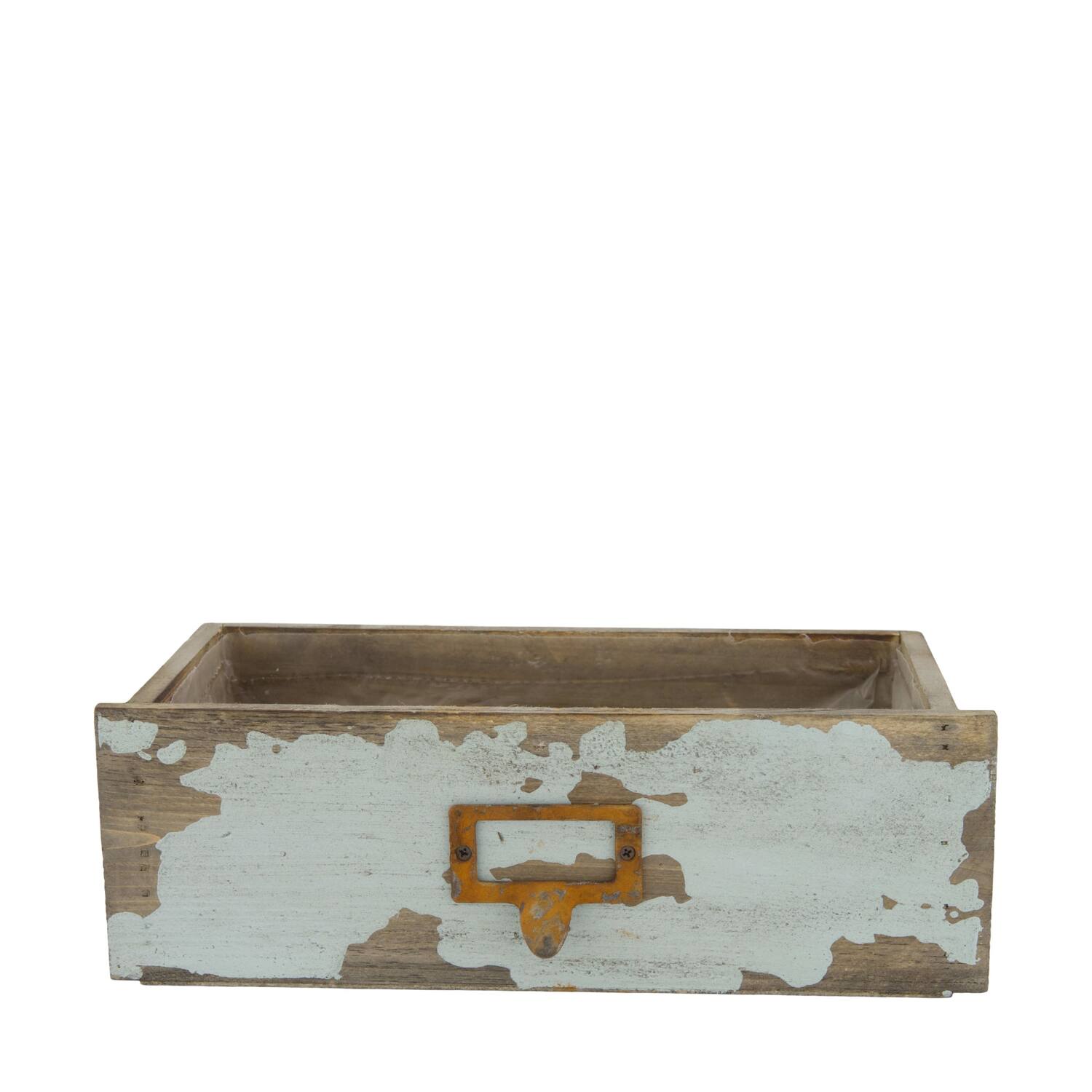 Plantenbak - Dennenhout met plastic - 26x13x9cm - Grijs