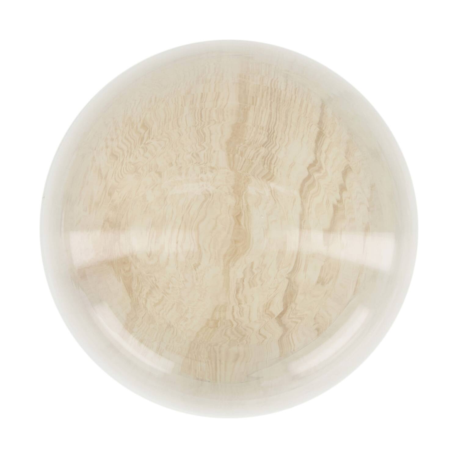 Bell round with paulownia wood base glass 17x17x25cm