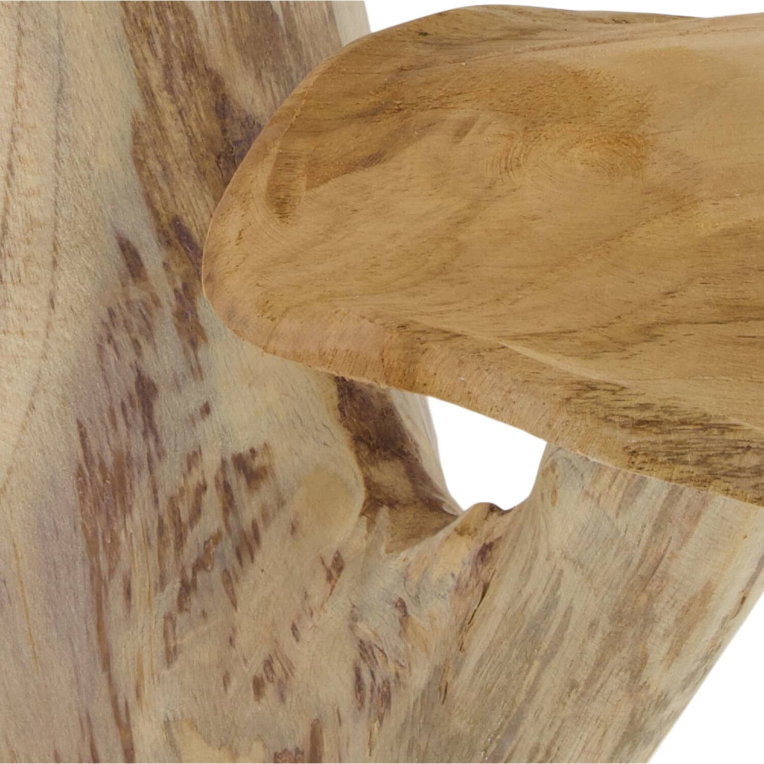 Mushroom double teak wood 45x24x29cm - Natural