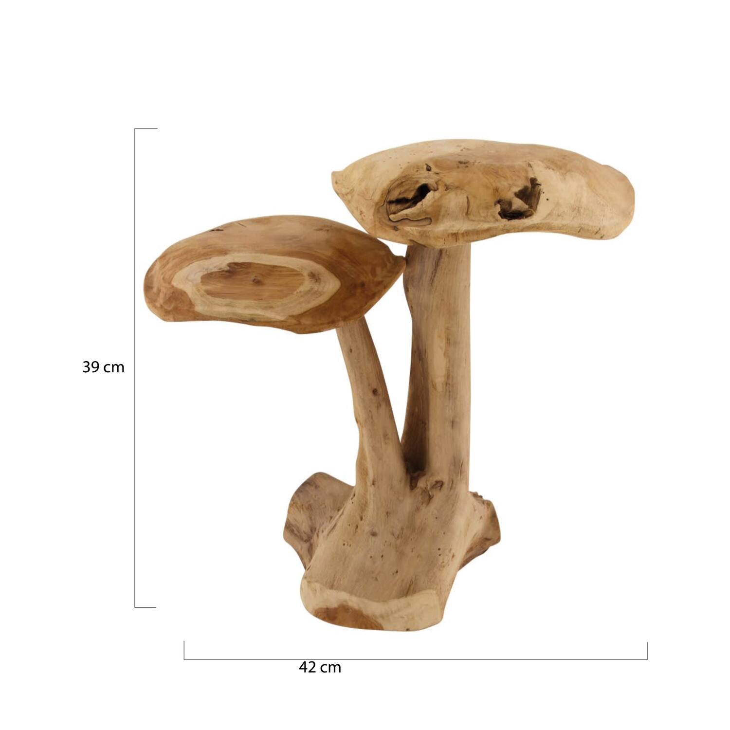 Deko-Pilz Megan - Teakholz - 42x26x39cm - Braun