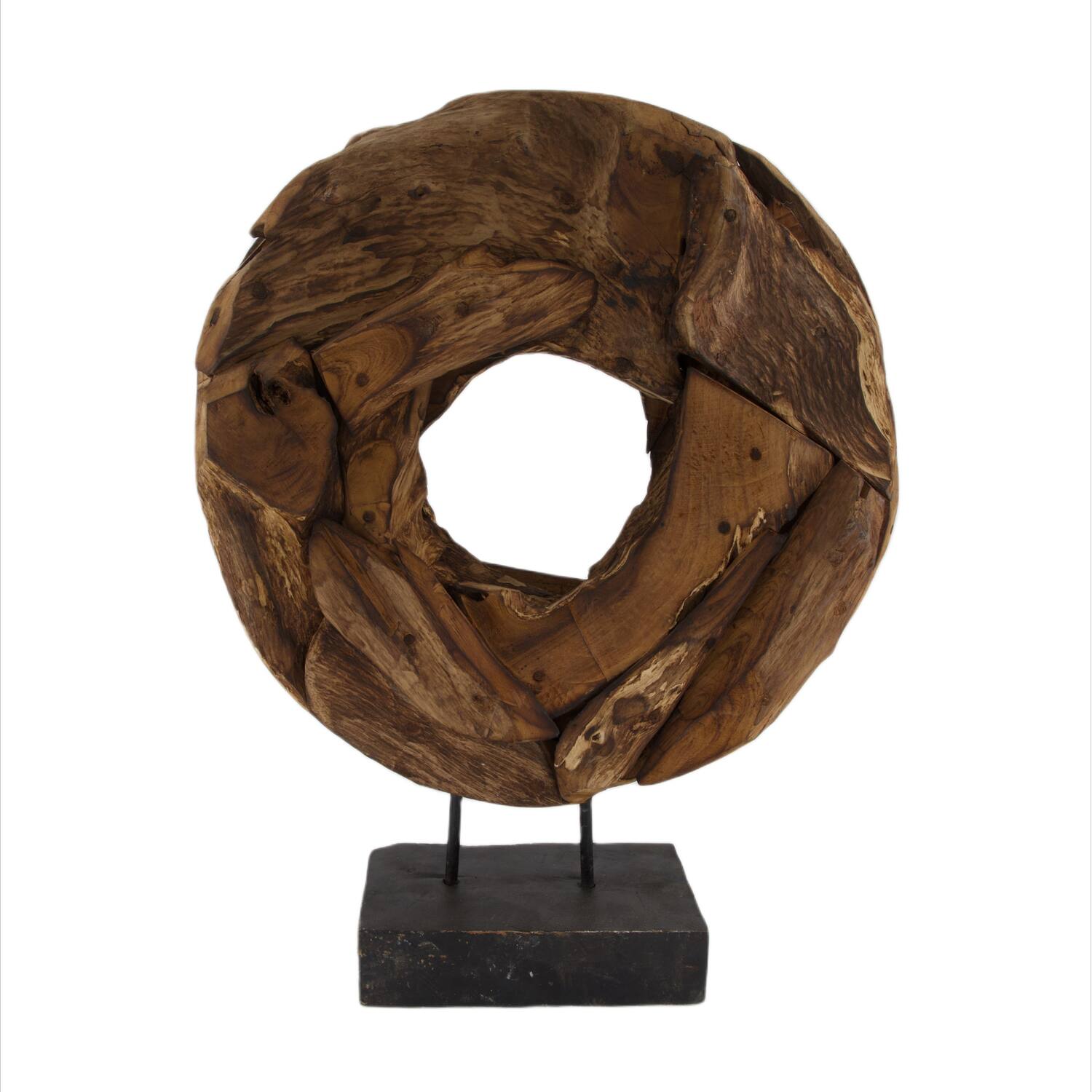 Skulptur aus rundem Erosionsholz Poltava - 39x10x54cm - Braun