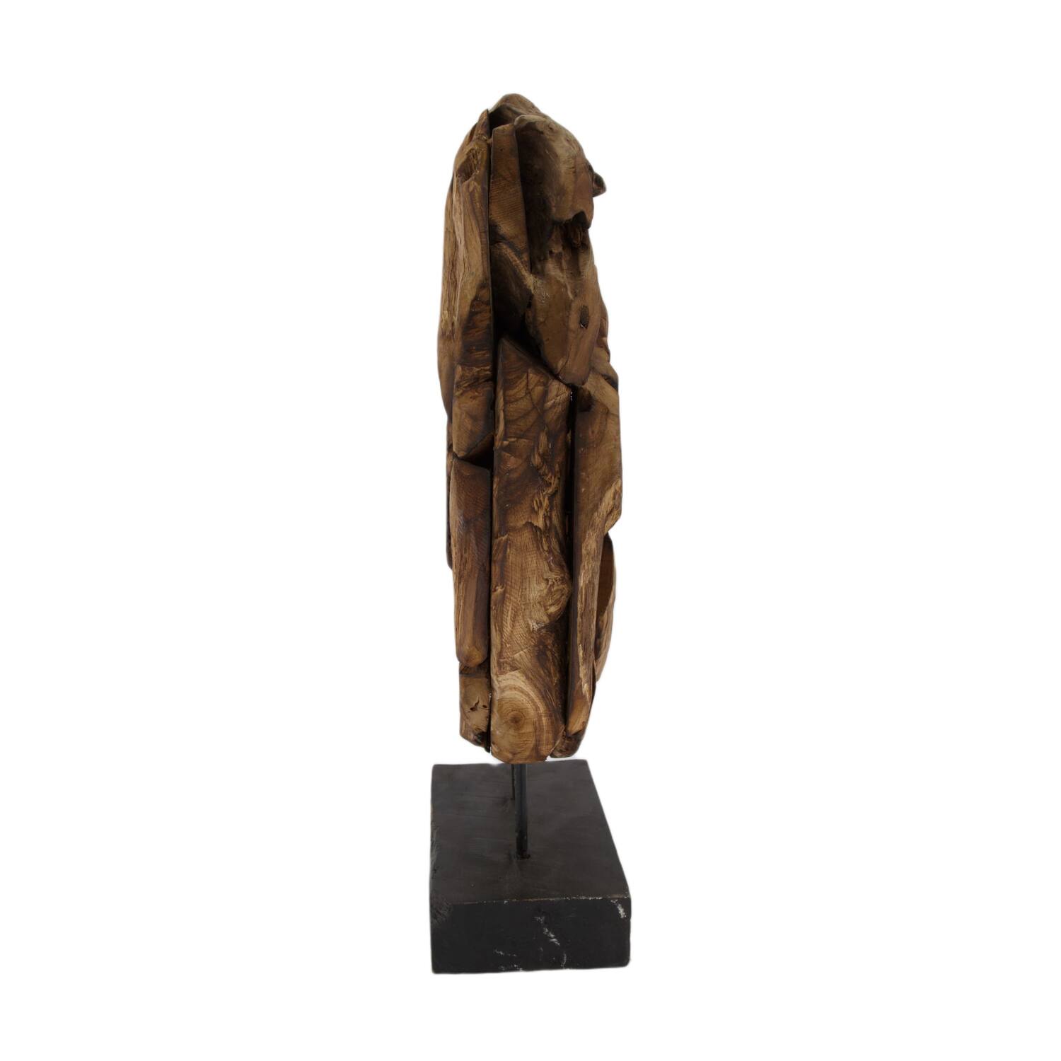 Skulptur aus rundem Erosionsholz Poltava - 39x10x54cm - Braun