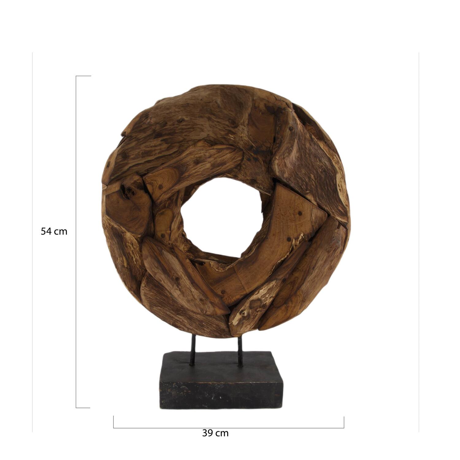 Skulptur aus rundem Erosionsholz Poltava - 39x10x54cm - Braun