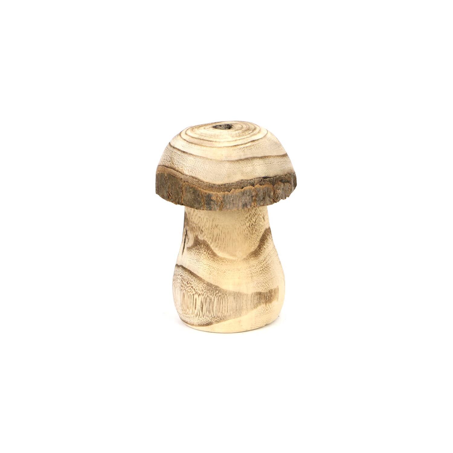 Paulownia wood mushroom 9x13cm - Brown