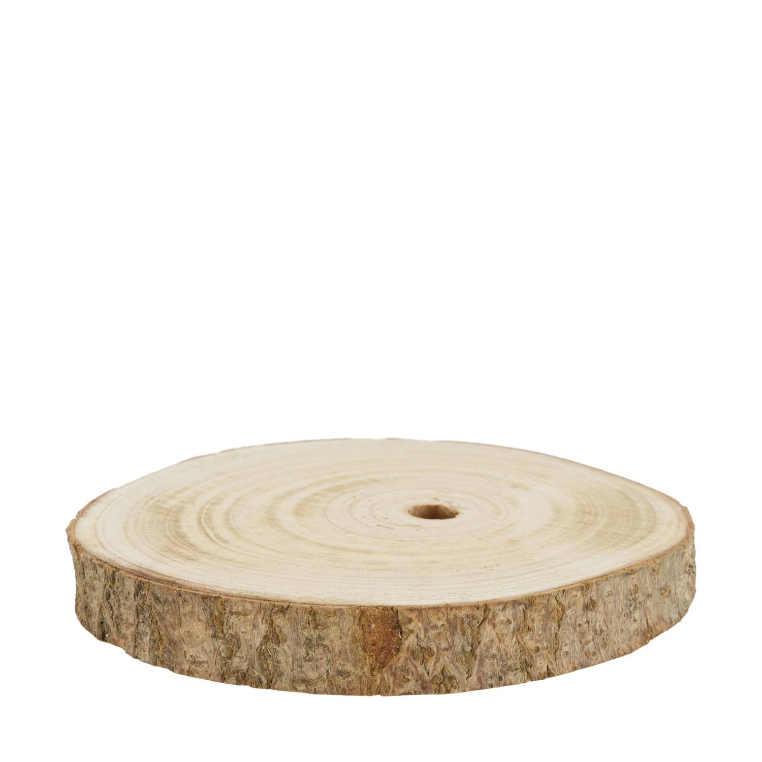 Slice round paulownia wood 20x20x3cm - Natural