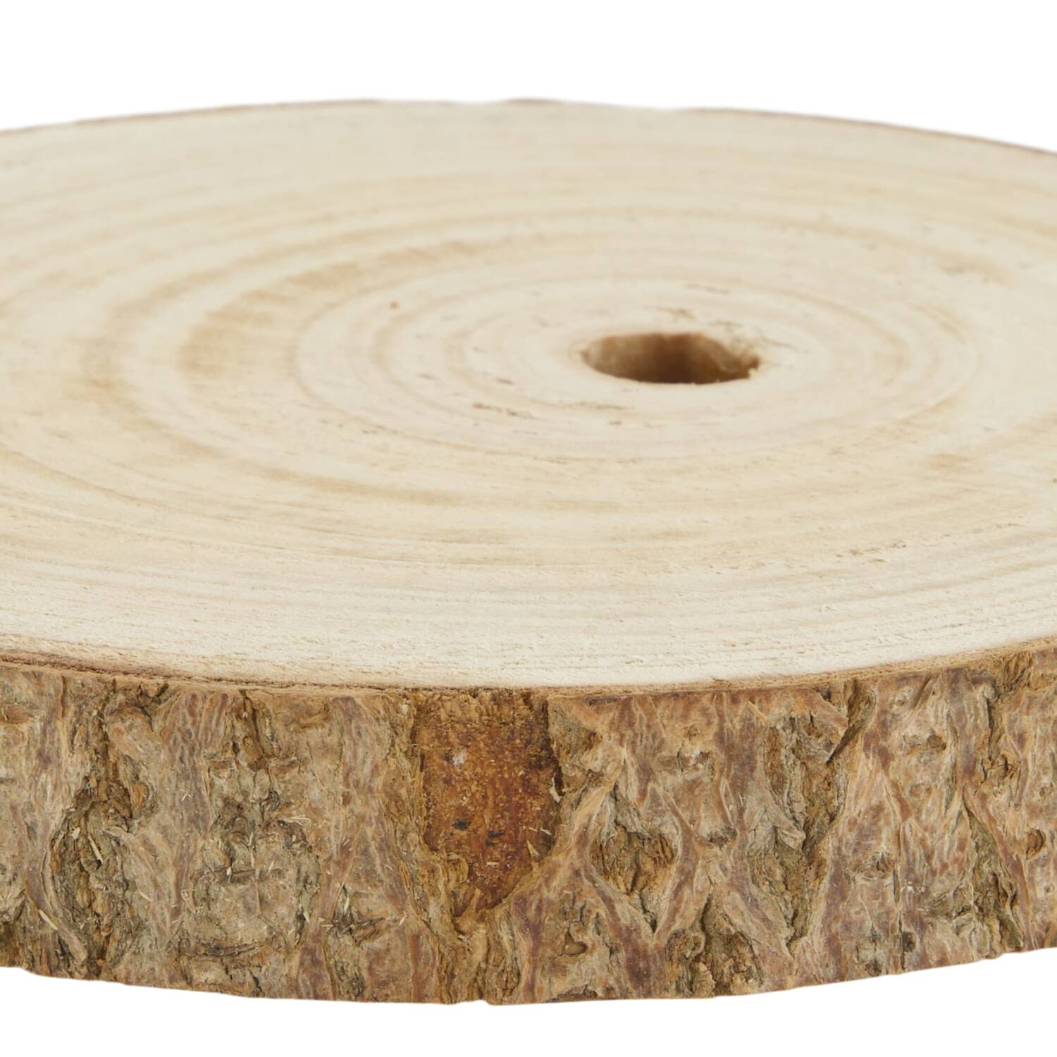 Slice round paulownia wood 20x20x3cm - Natural