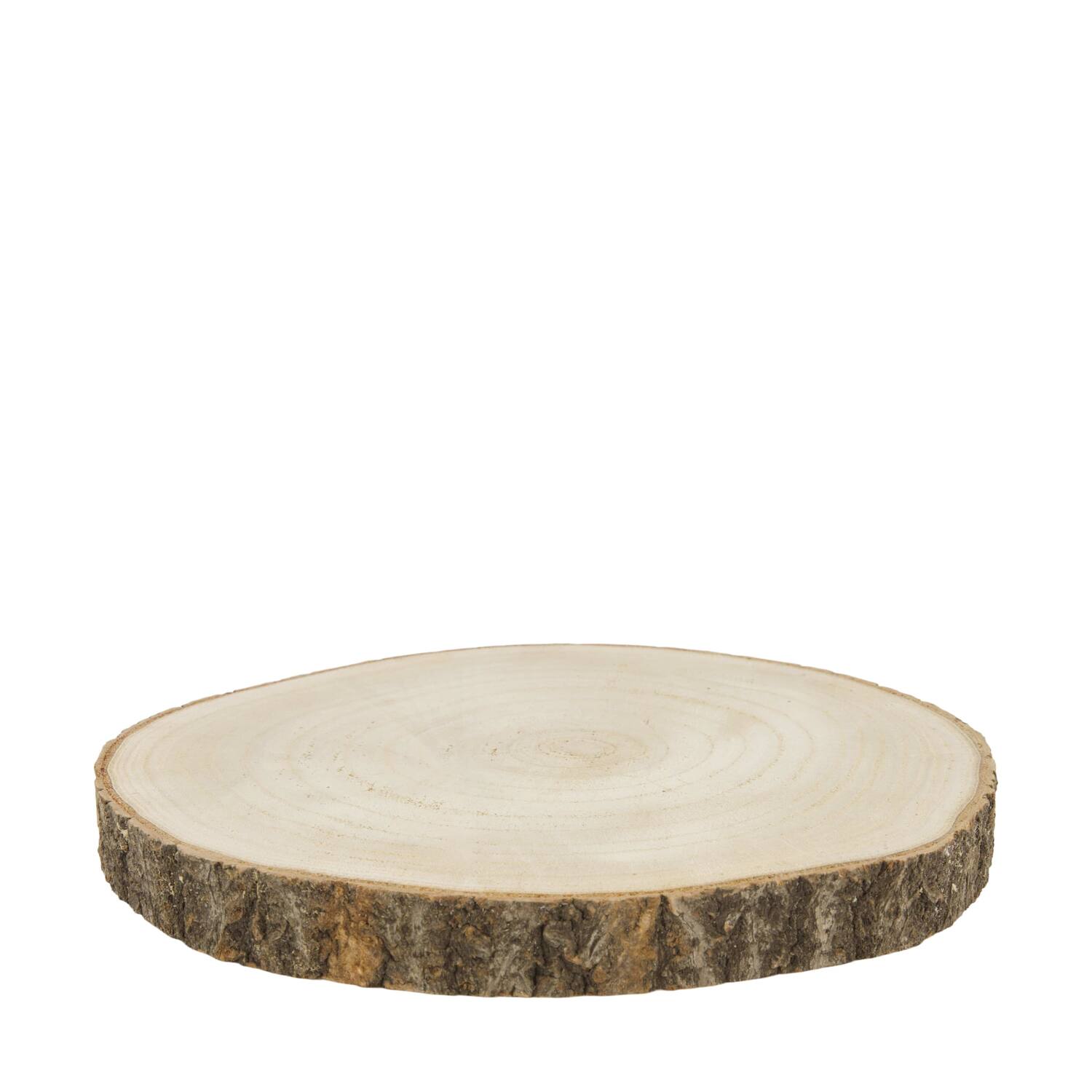 Slice round paulownia wood 25x25x3cm - Natural