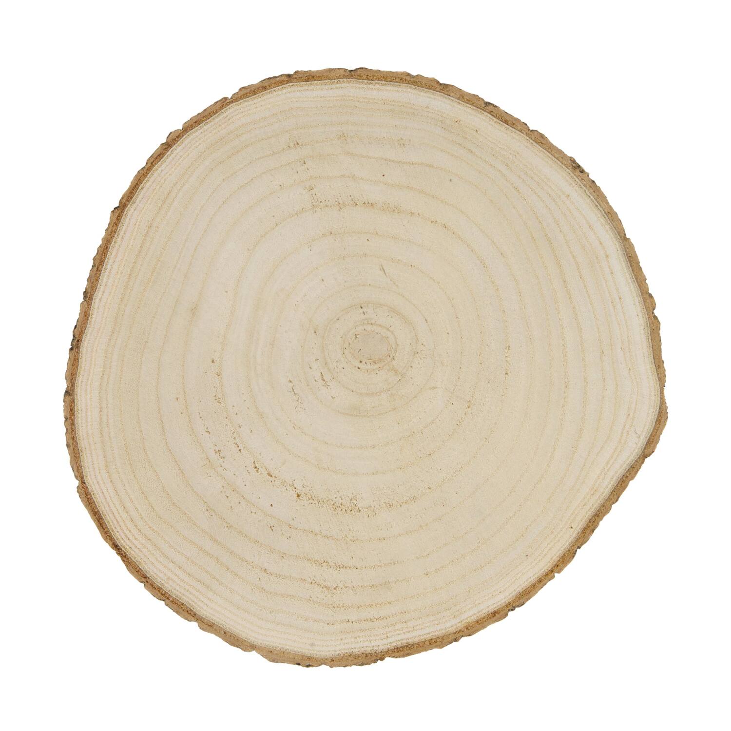 Slice round paulownia wood 25x25x3cm - Natural