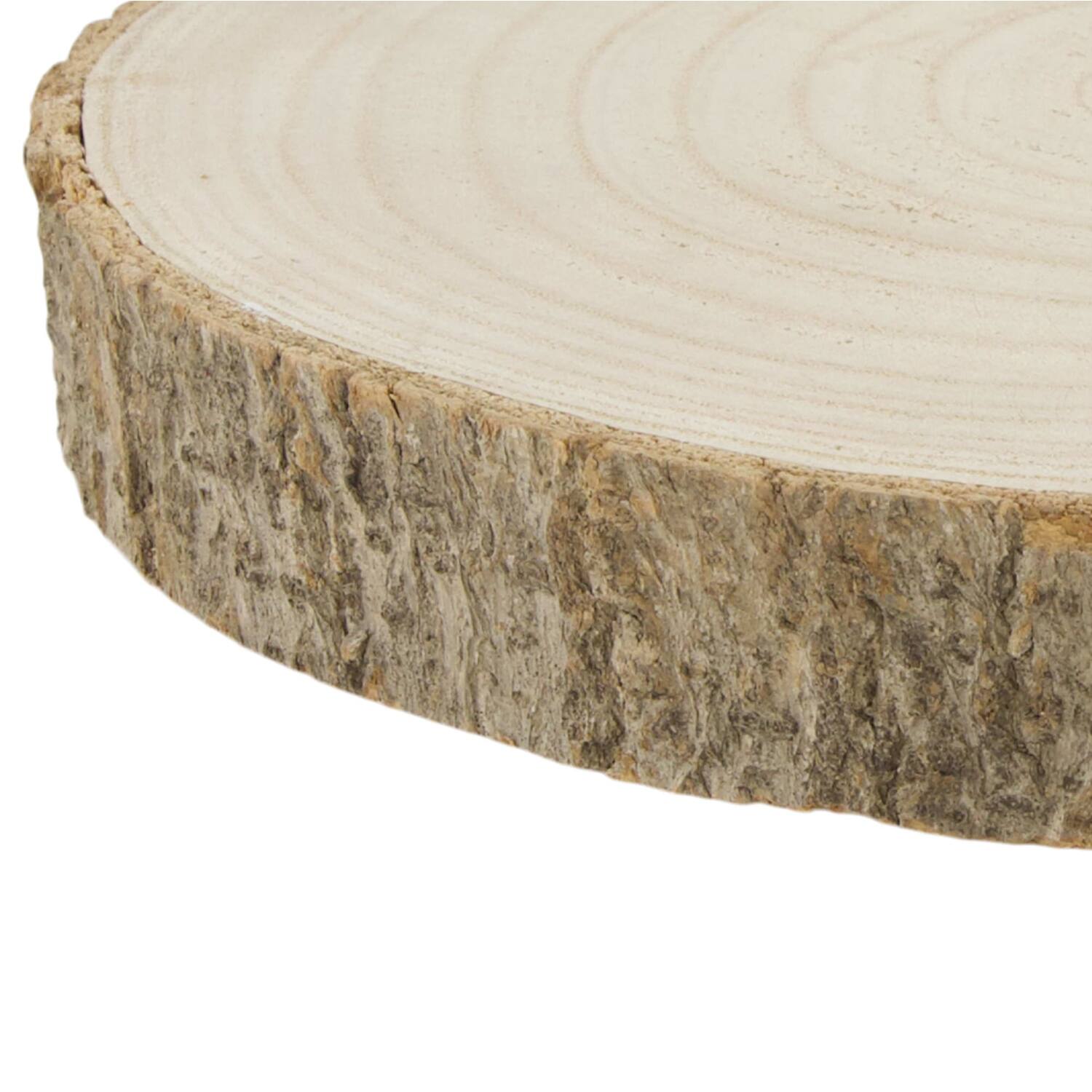 Slice round paulownia wood 30x30x3cm - Natural