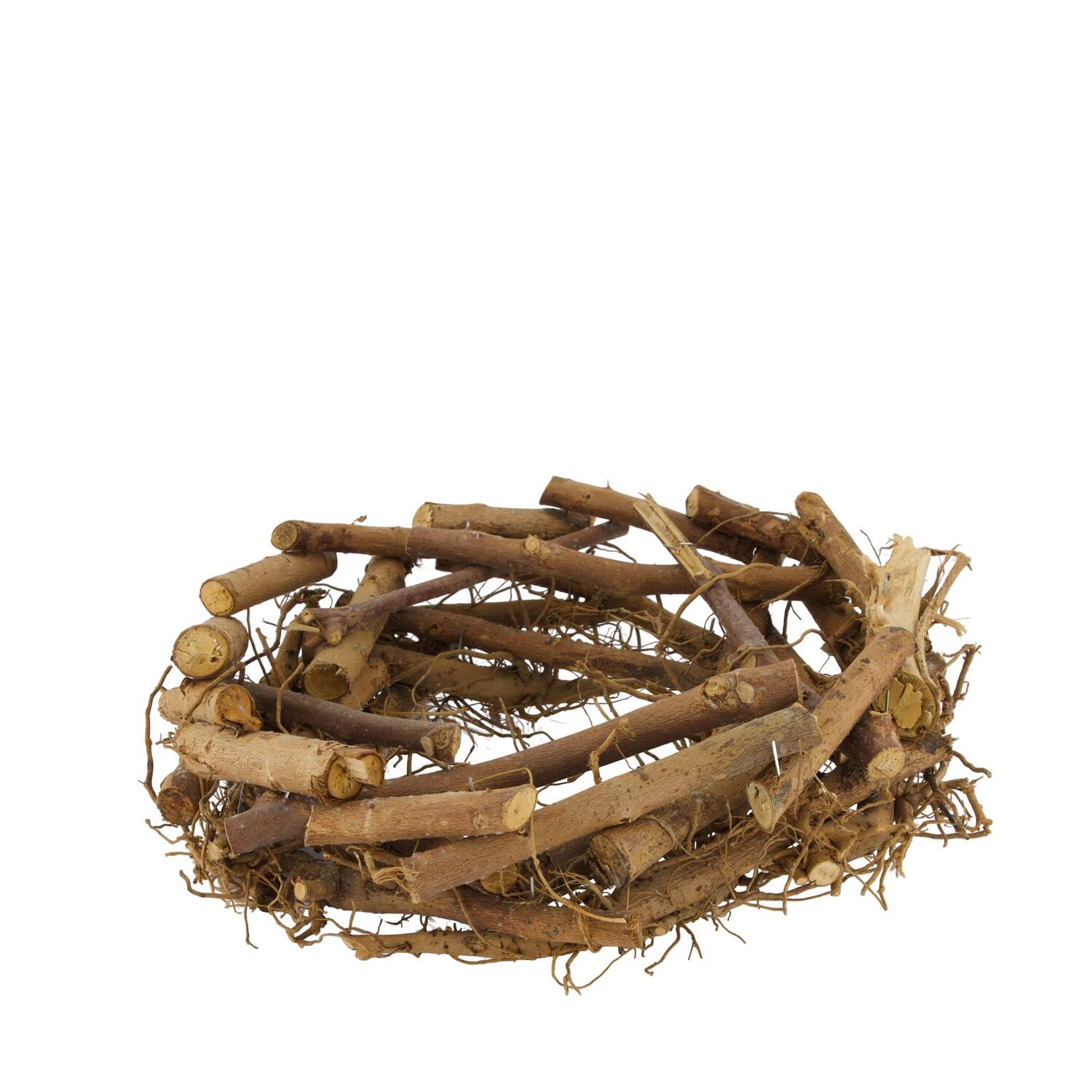 Wreath cotton root wood 28x8x28cm - Natural