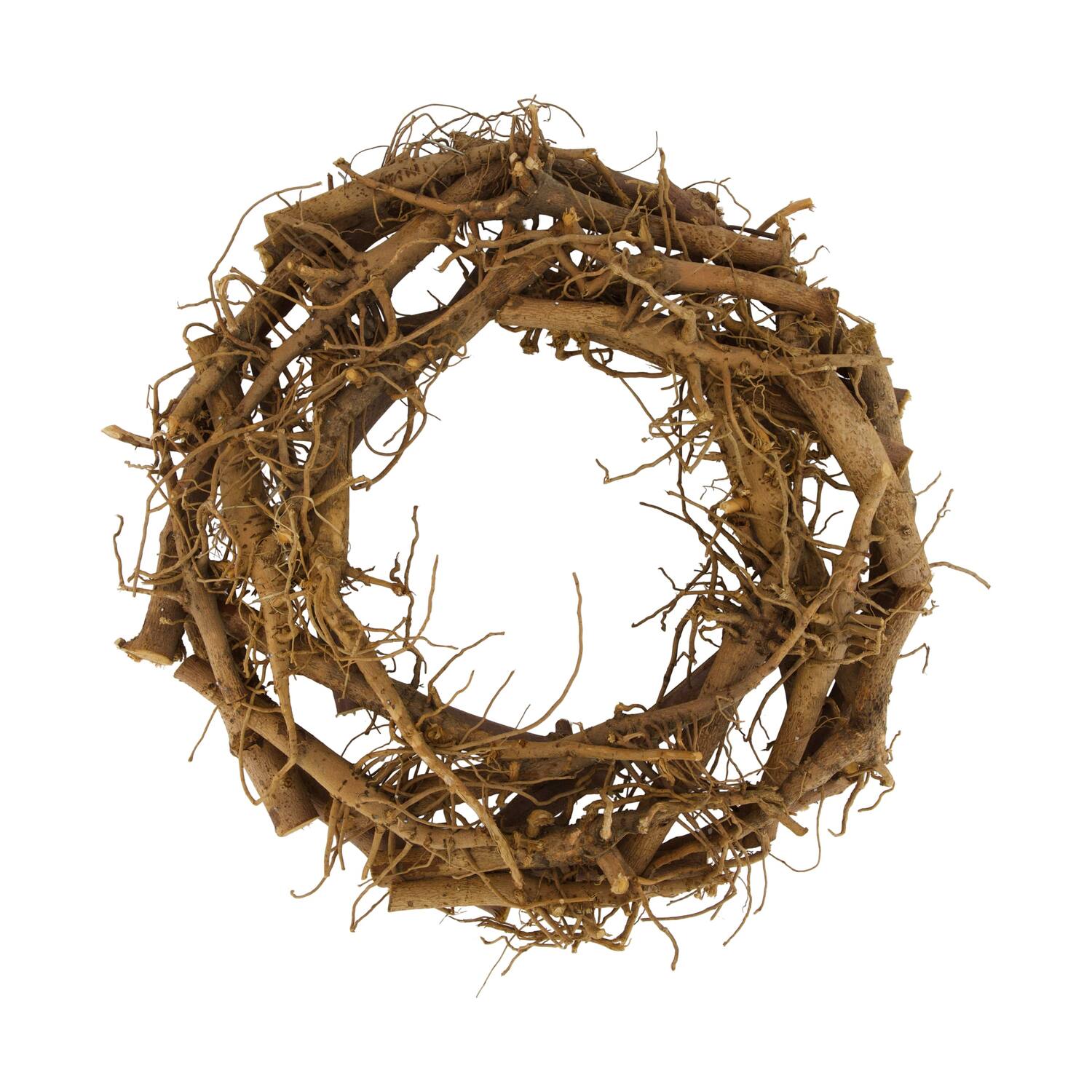 Couronne - Coton et bois de racine - 38x7x38 cm - Naturel