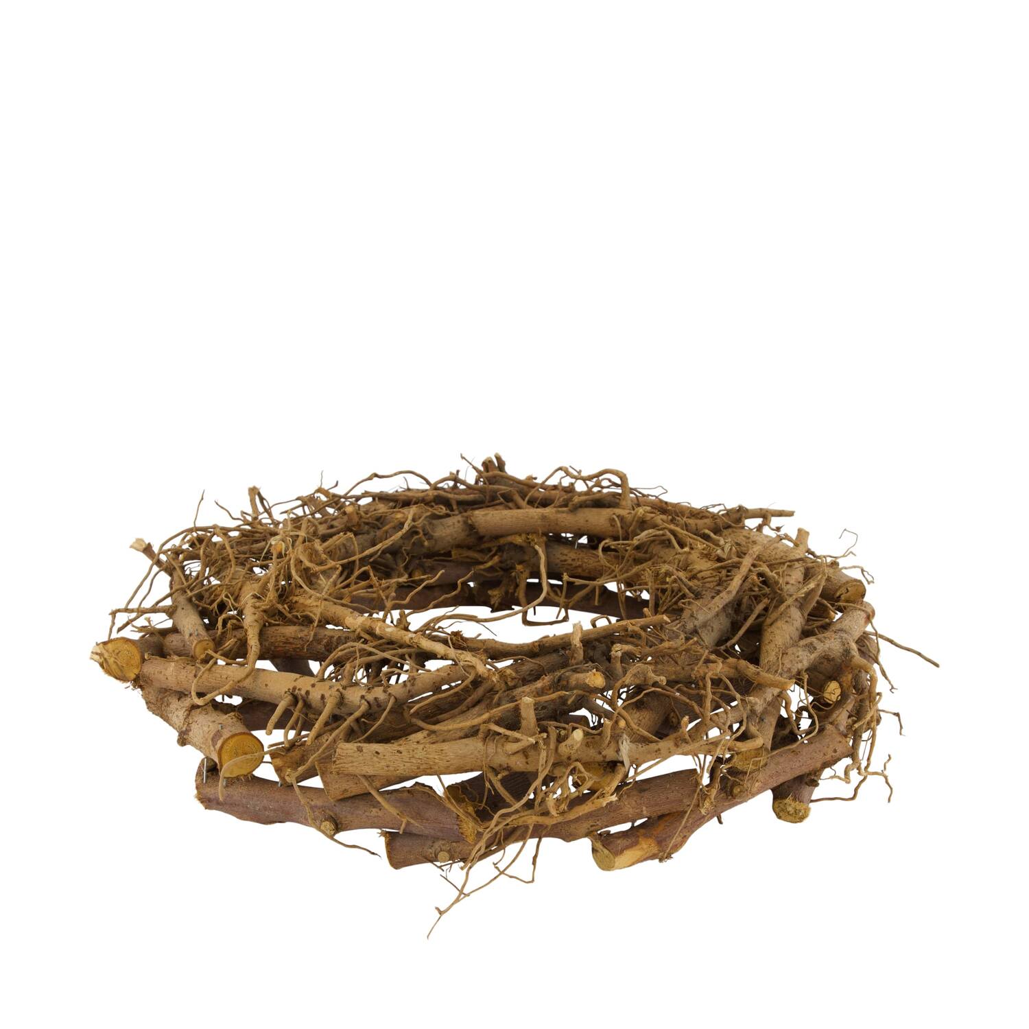 Couronne - Coton et bois de racine - 38x7x38 cm - Naturel