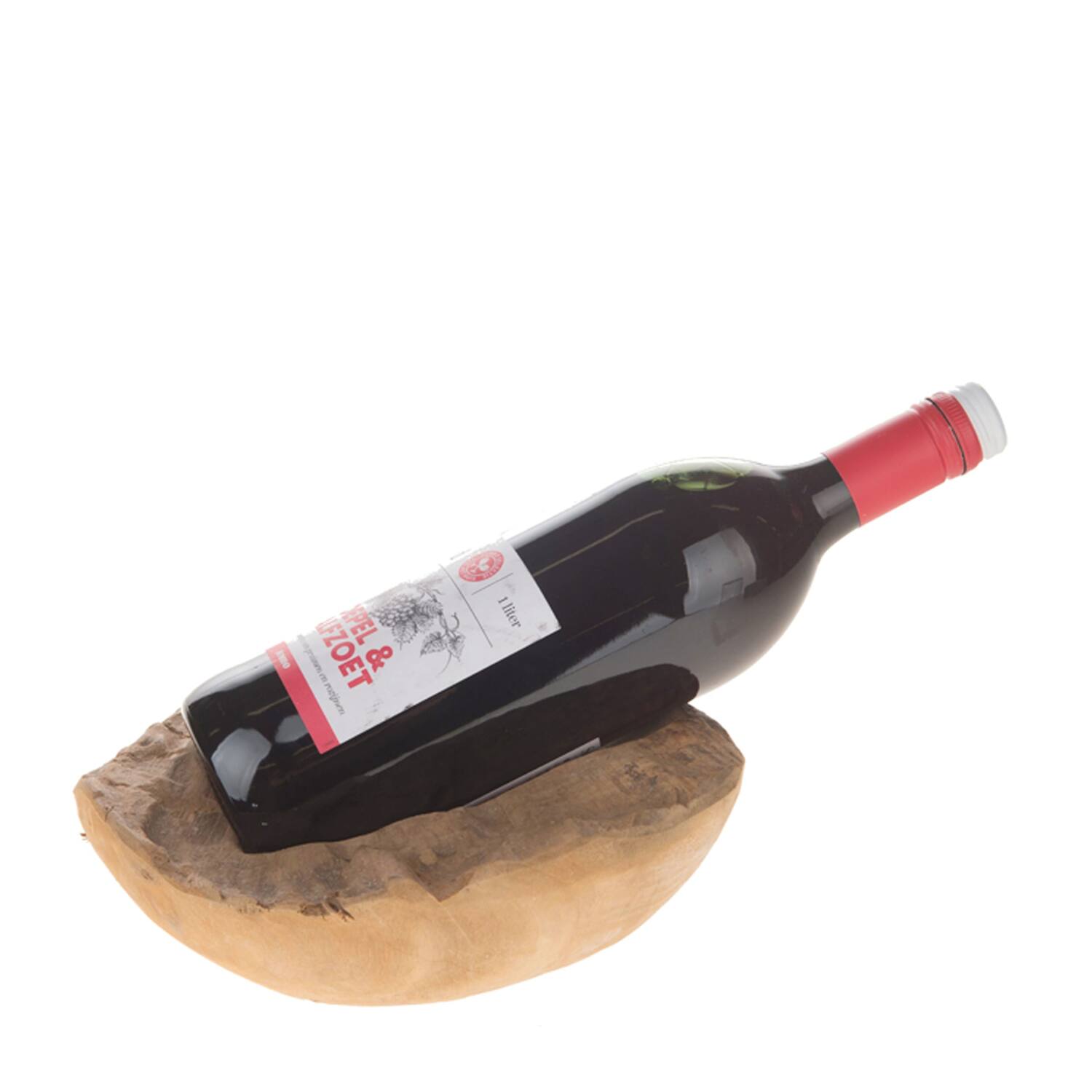 Winebottle holder 1 bottle teak wood 20x20x8cm - Natural