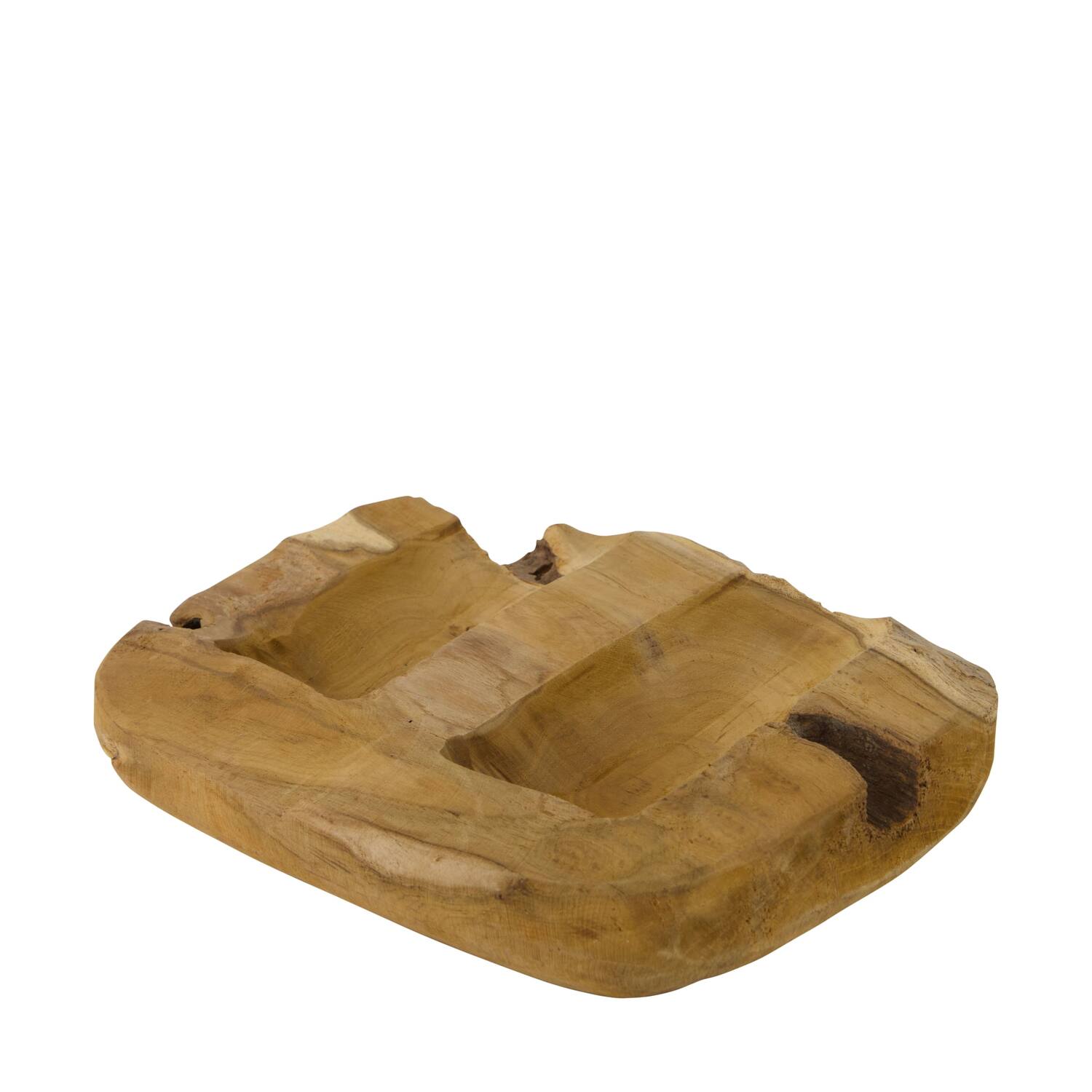 Winebottle holder 2 bottles teak wood 30x30x8cm - Natural