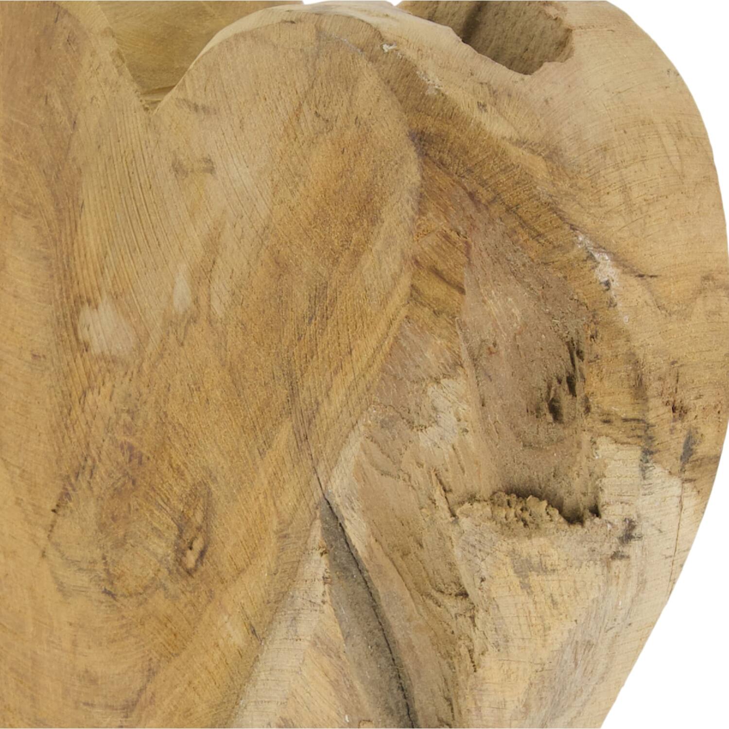 Hart op standaard - Teakhout - 26x13x10 cm - Natuurlijk