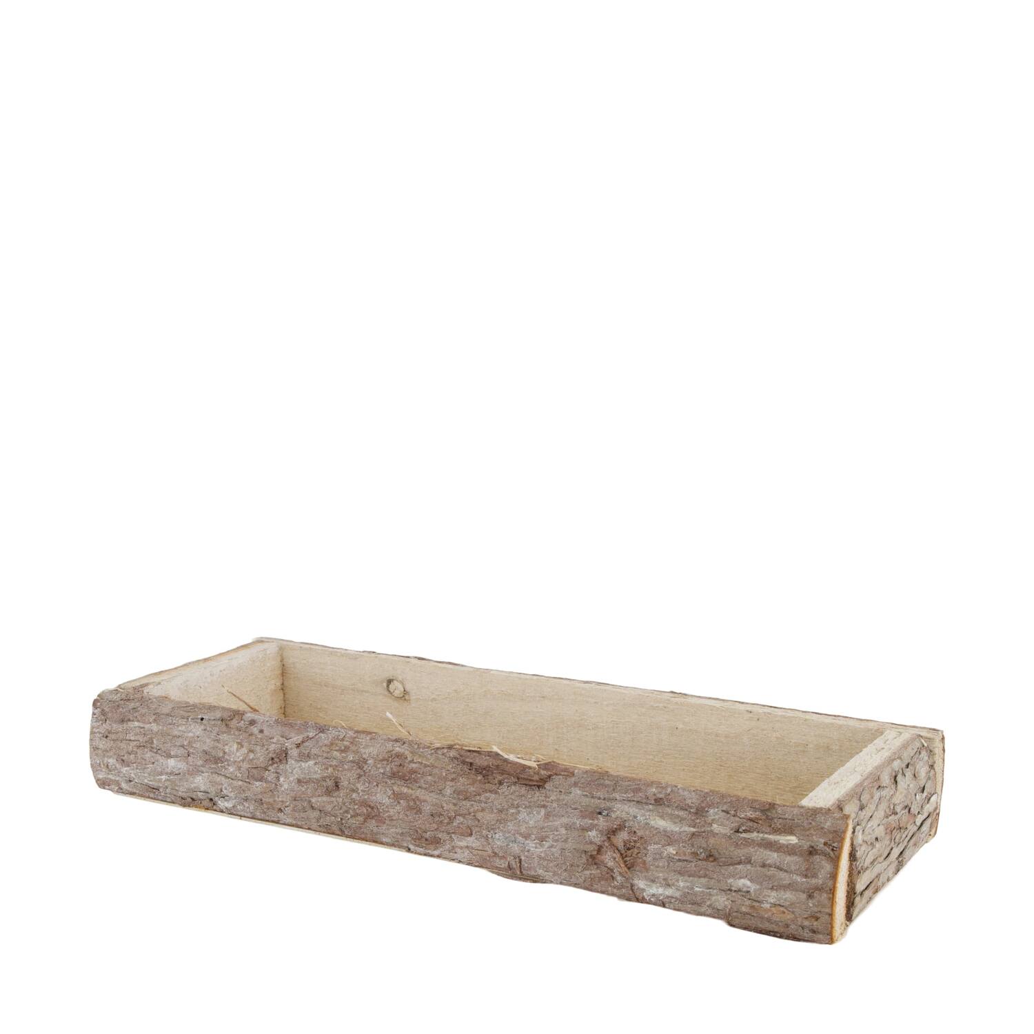 Tray rectangular bark 39x15x5cm