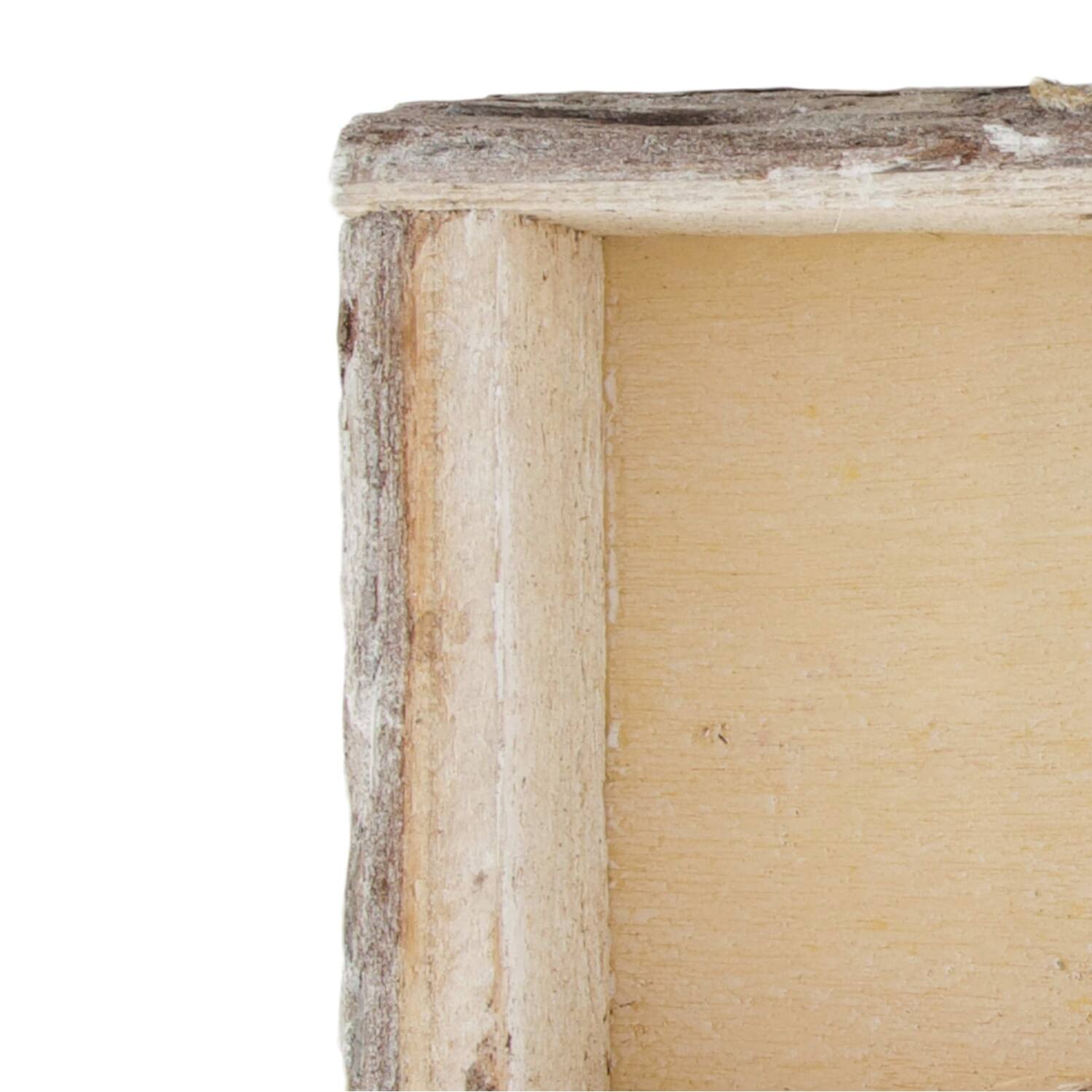 Tray rectangular bark 39x15x5cm