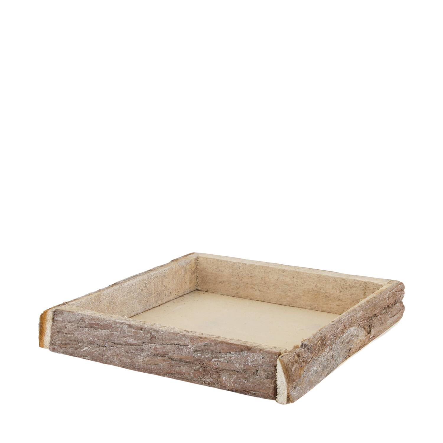 Tray square bark 25x25x4cm