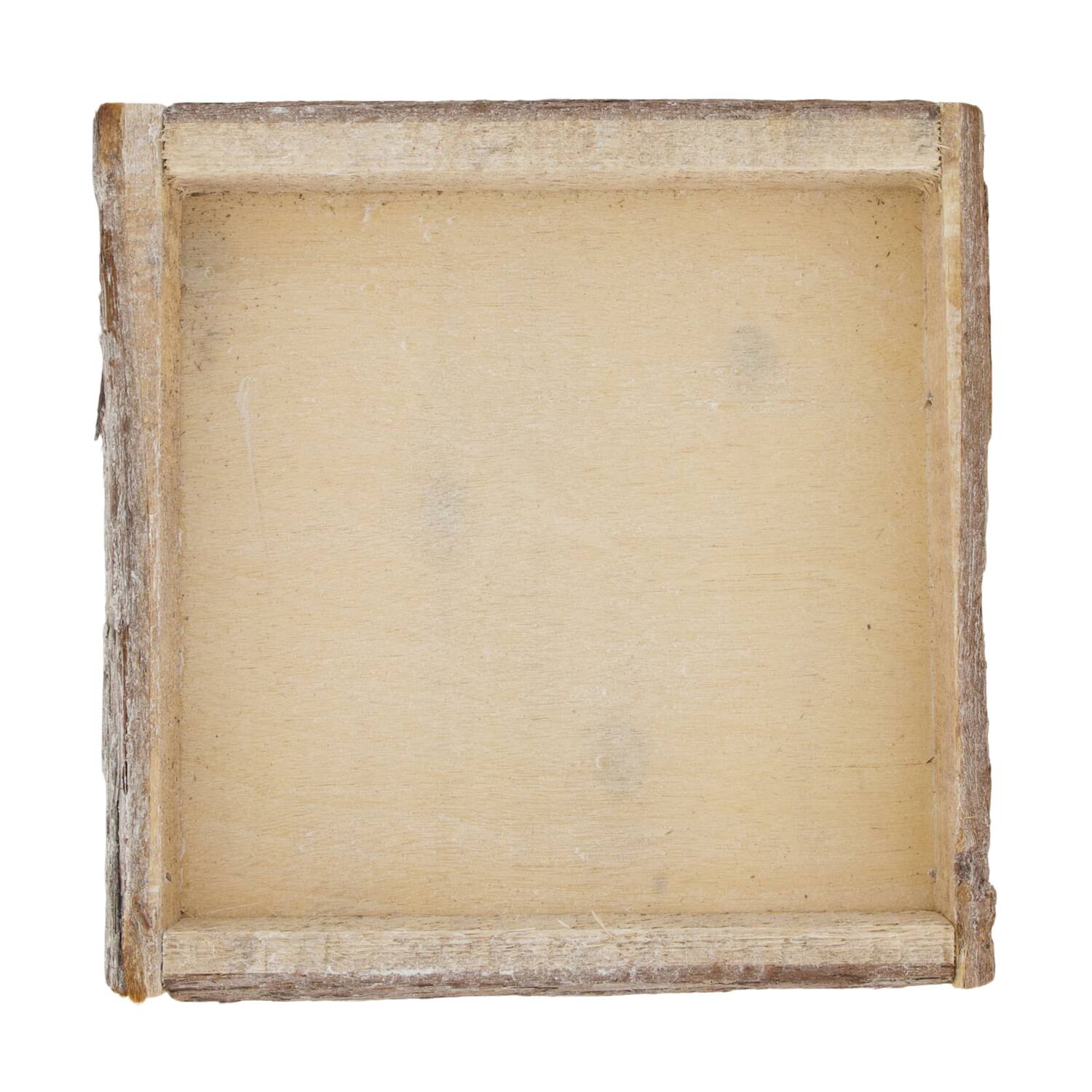 Tray square bark 25x25x4cm