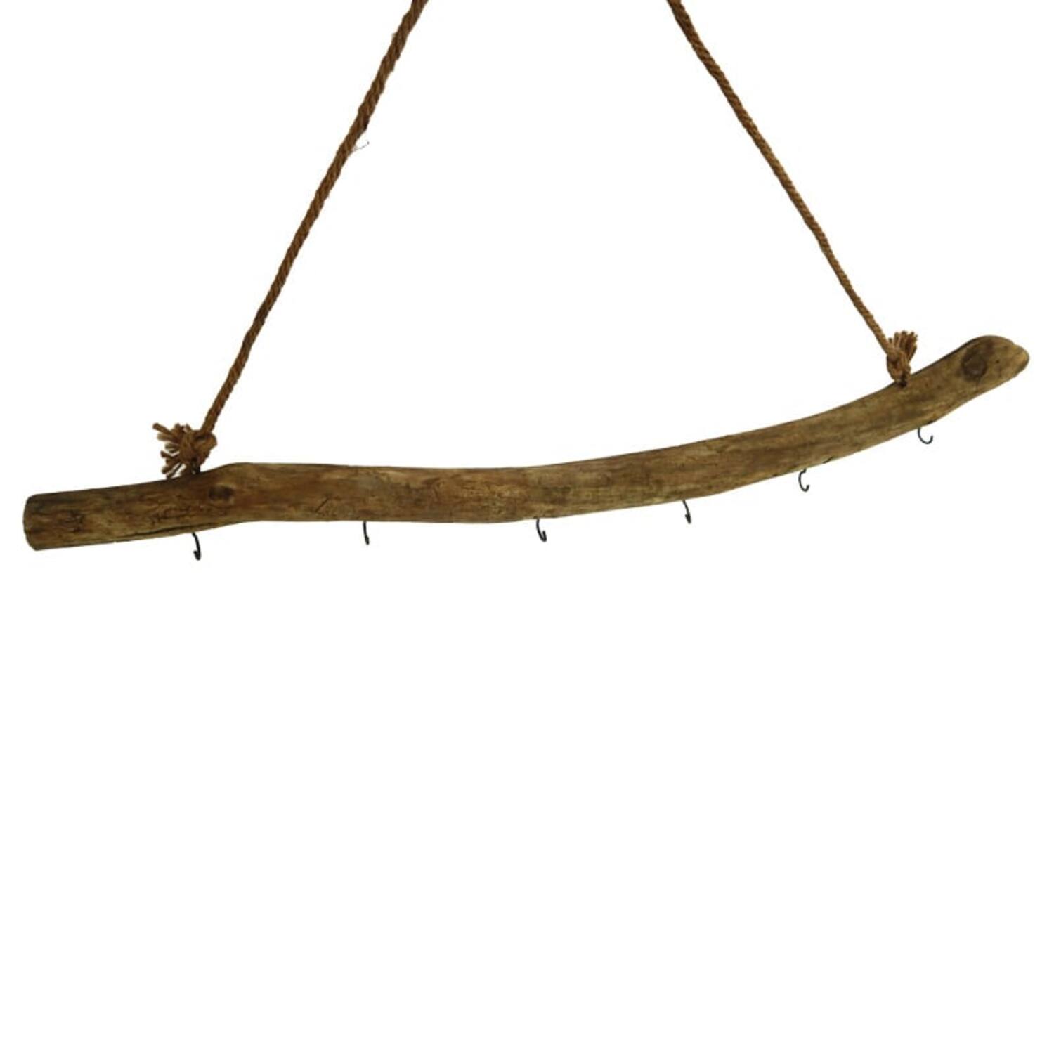 Hanger historic wood with 6 hooks 78x49x7cm