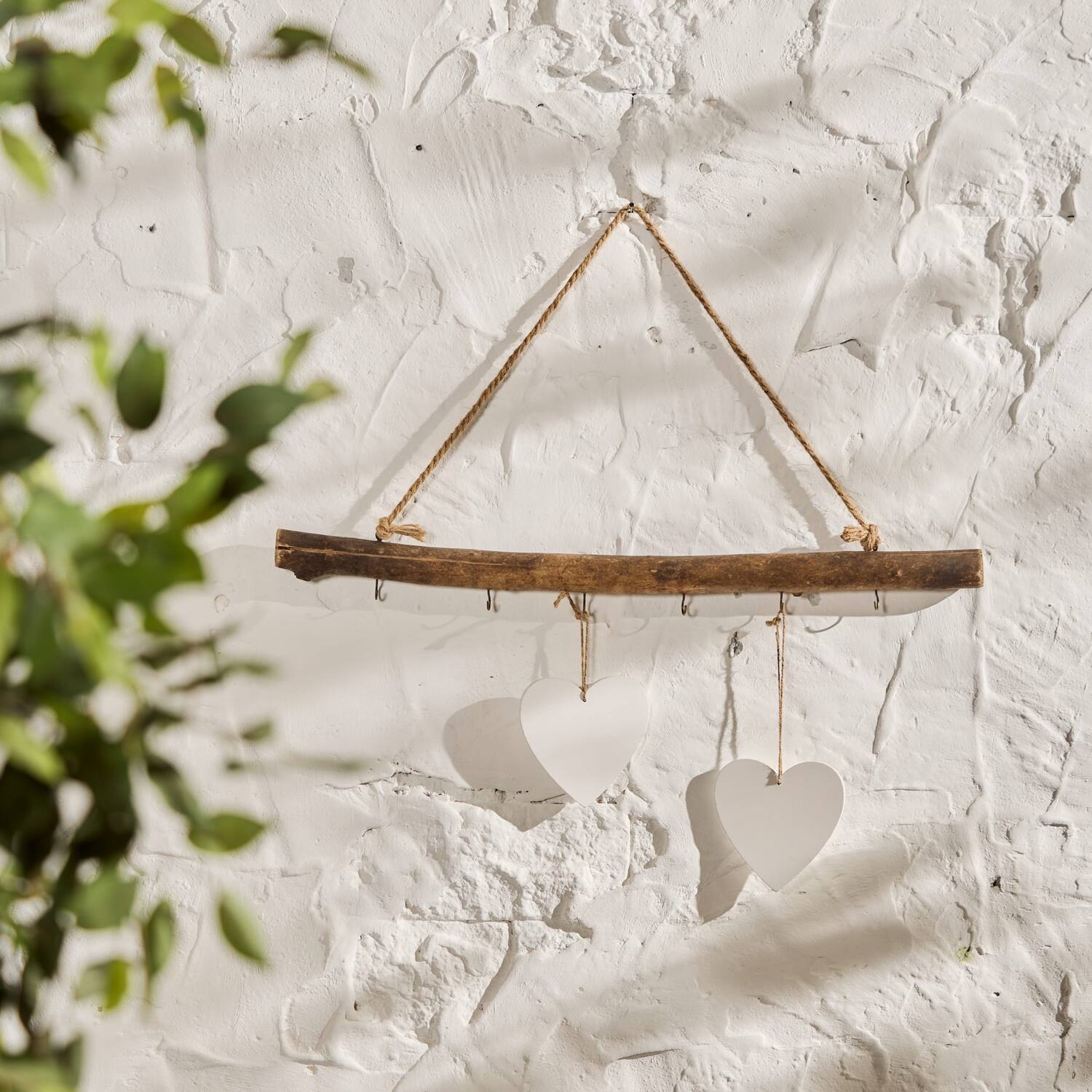 Hanger historic wood with 6 hooks 78x49x7cm