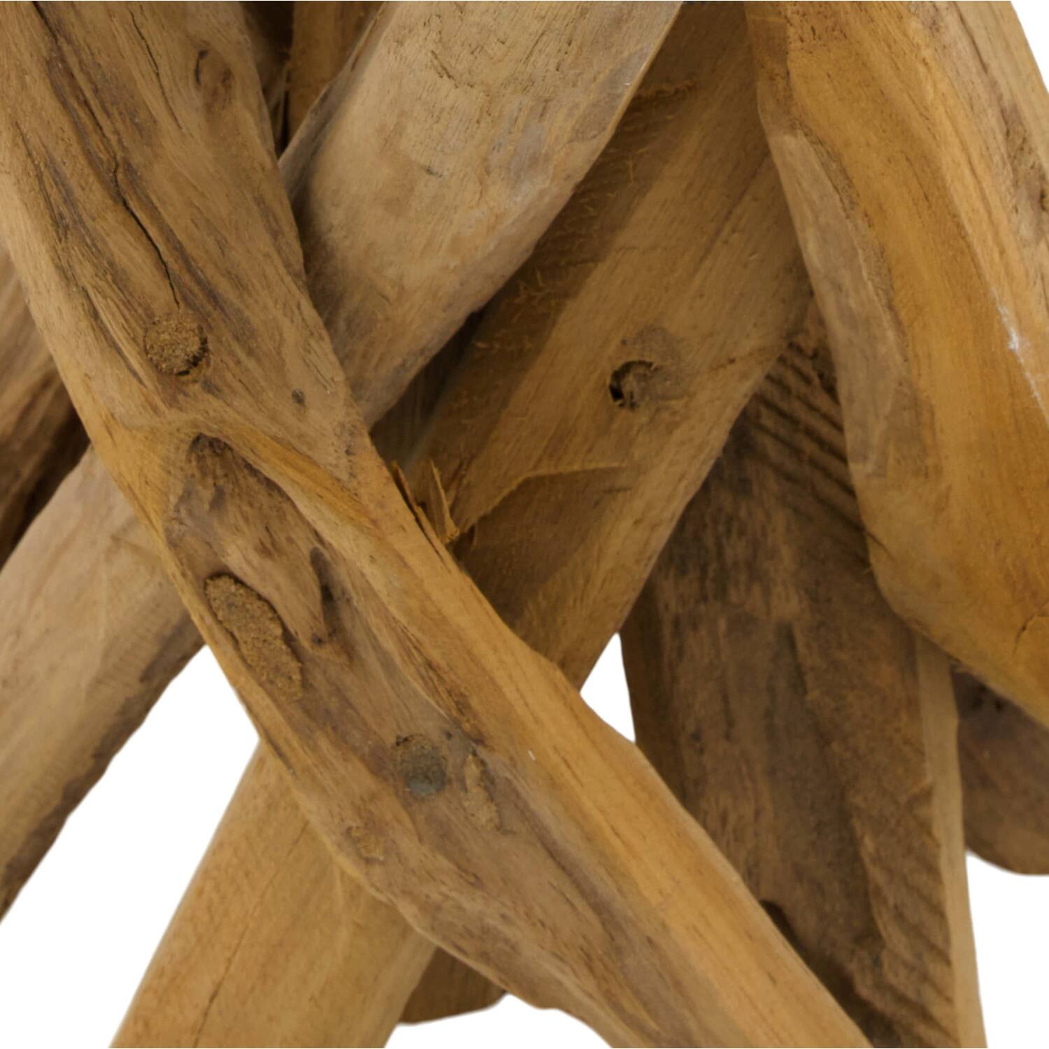 Root teak wood with candle holders 30x30x40cm - Natural