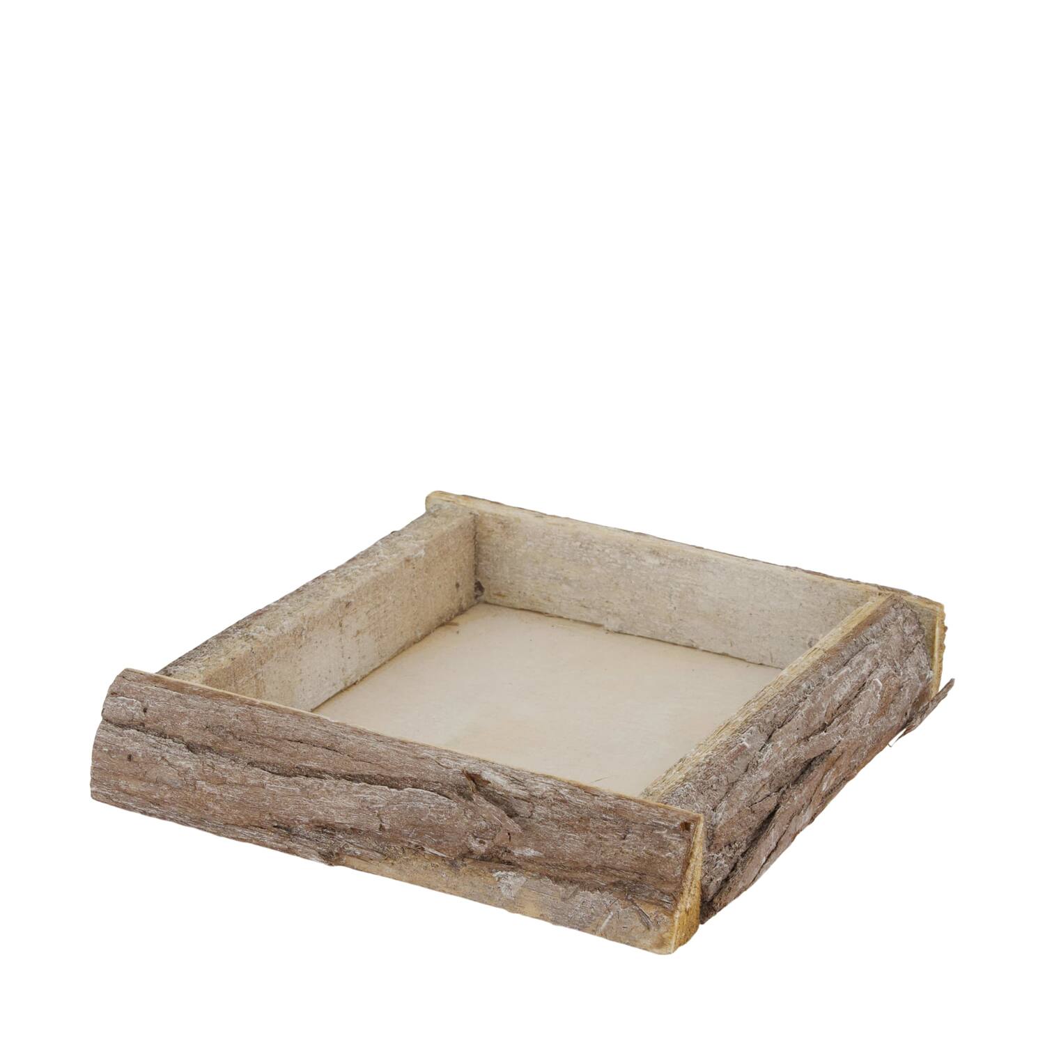 Tray square bark 20x20x4cm - Natural