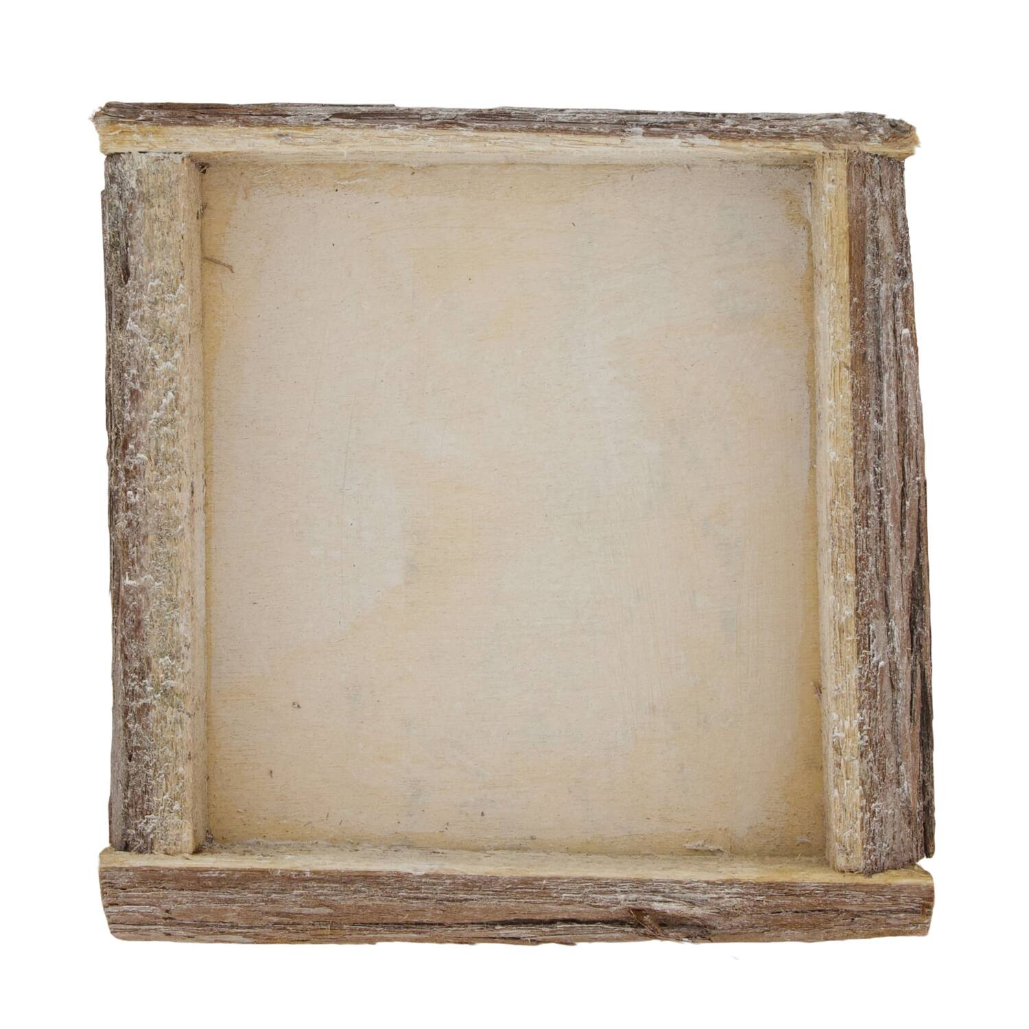 Tray square bark 20x20x4cm - Natural