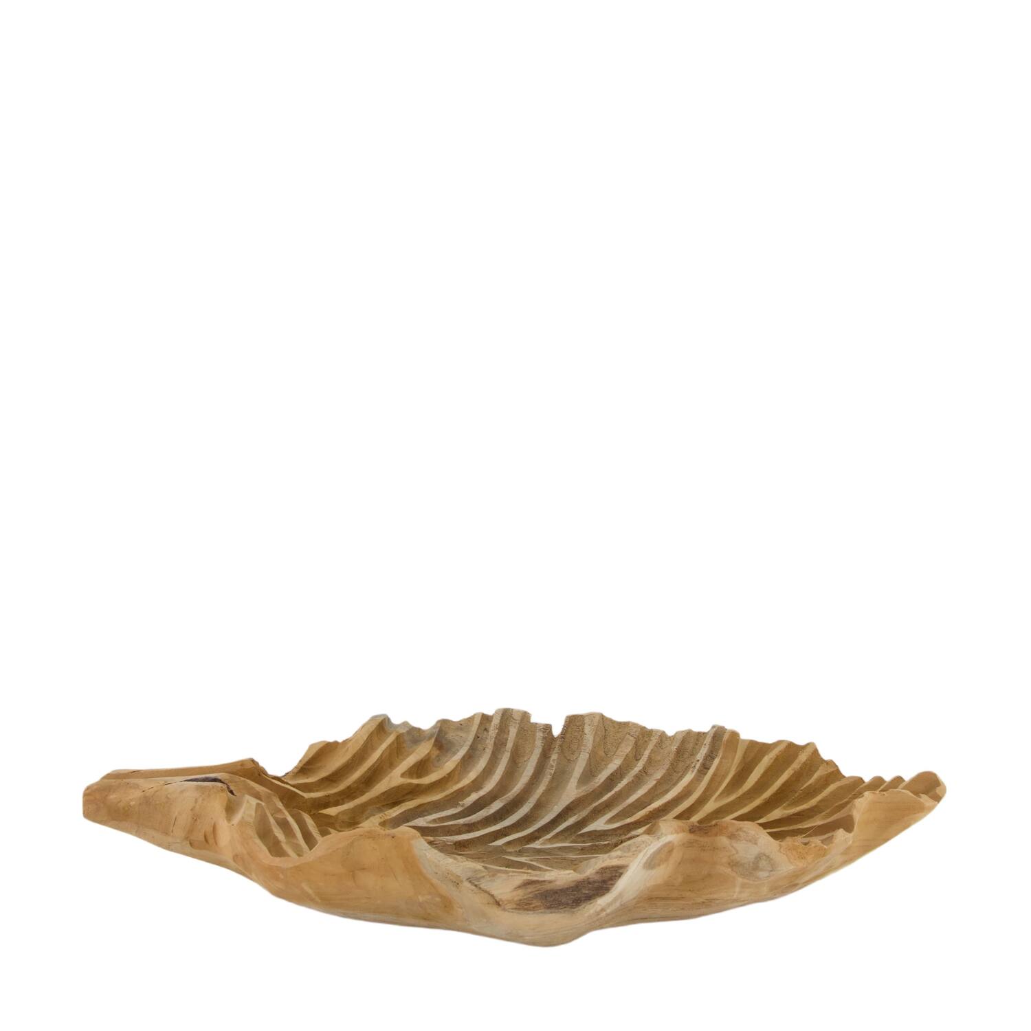 Bol Iris - Bois de teck - 50x33x10cm - Beige