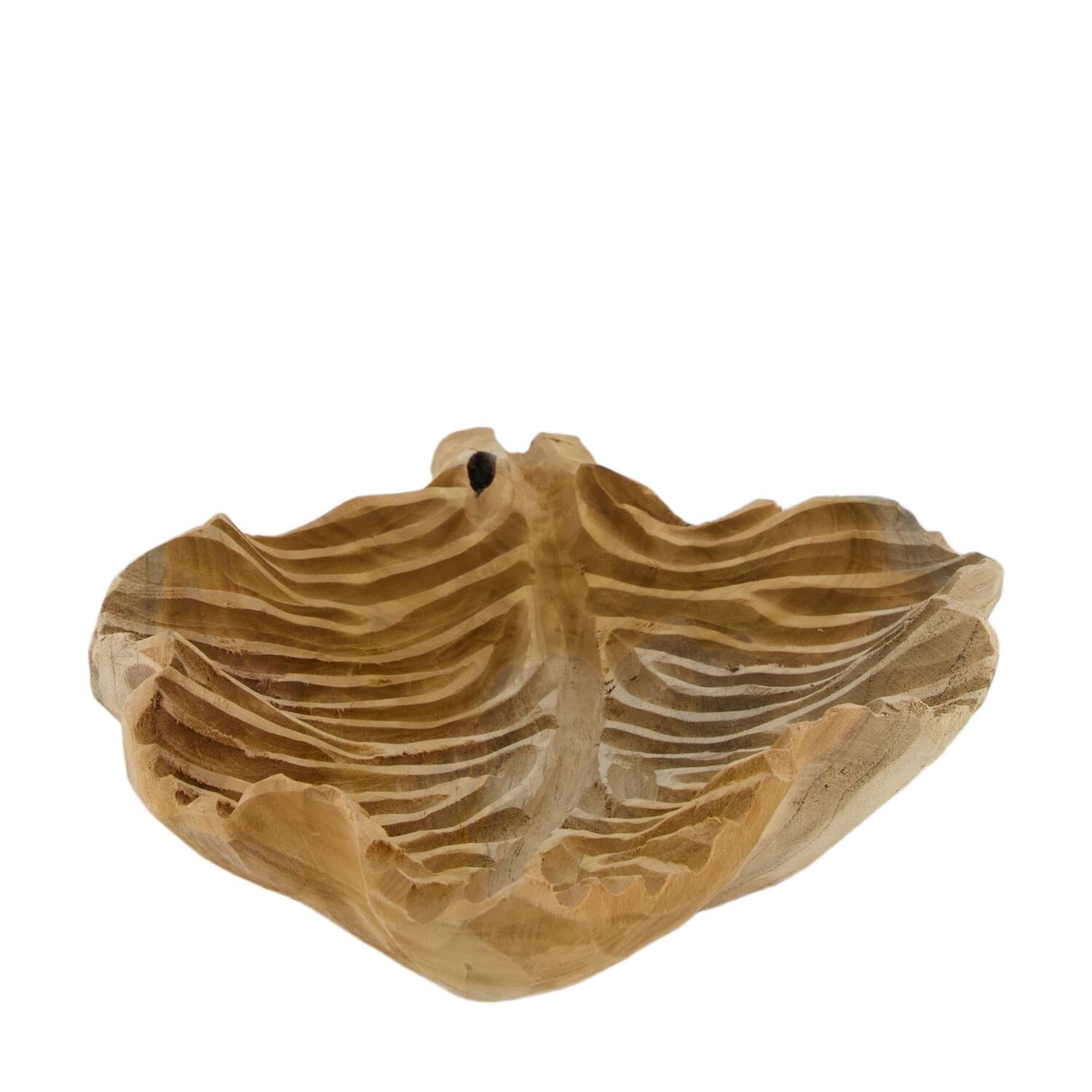 Bol Iris - Bois de teck - 50x33x10cm - Beige