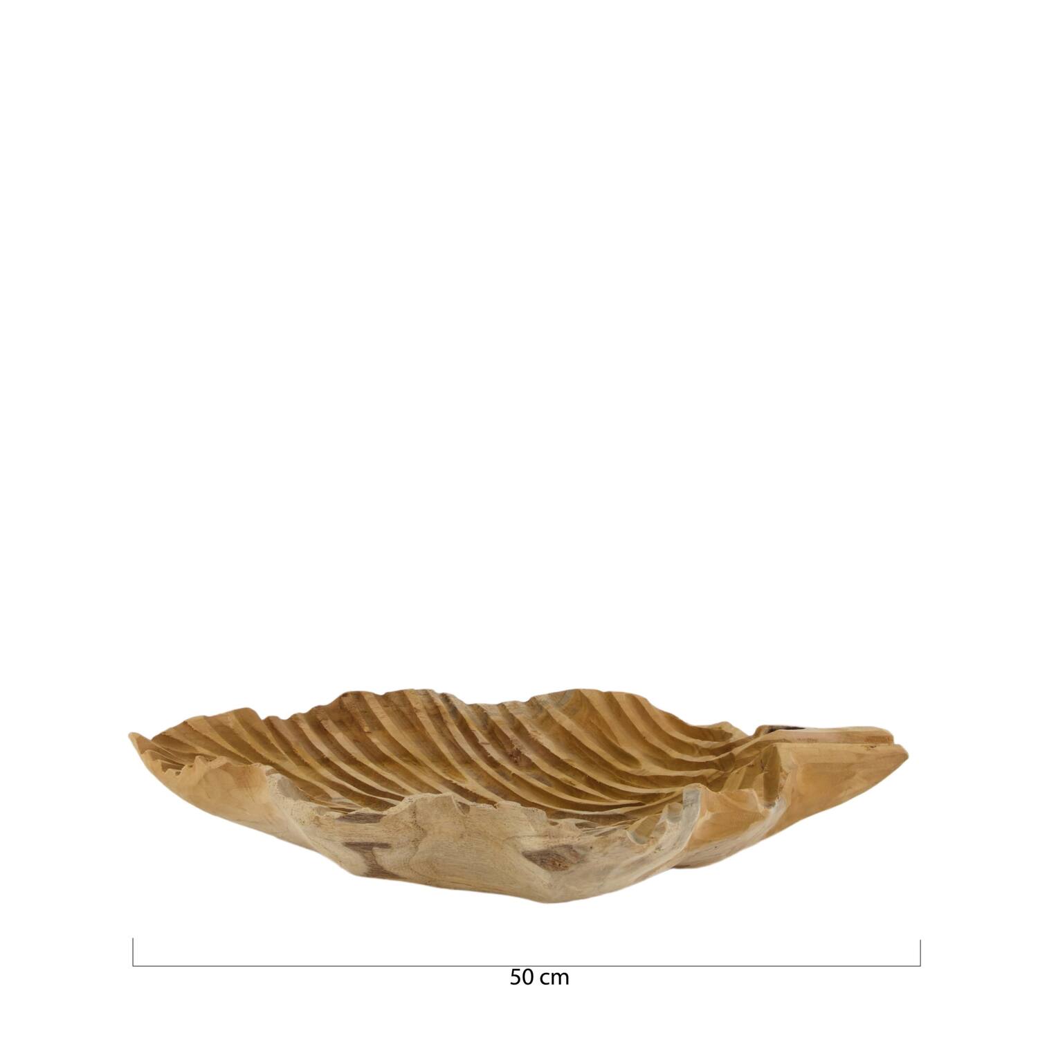 Bol Iris - Bois de teck - 50x33x10cm - Beige