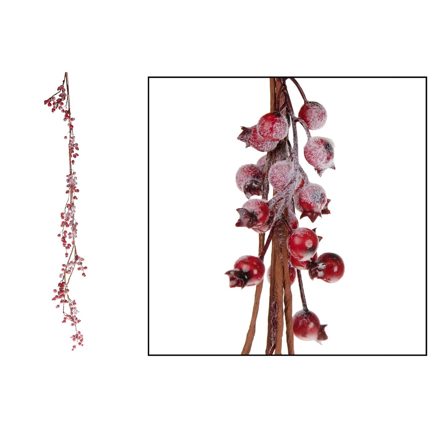 Berry garland flocked foam 113cm