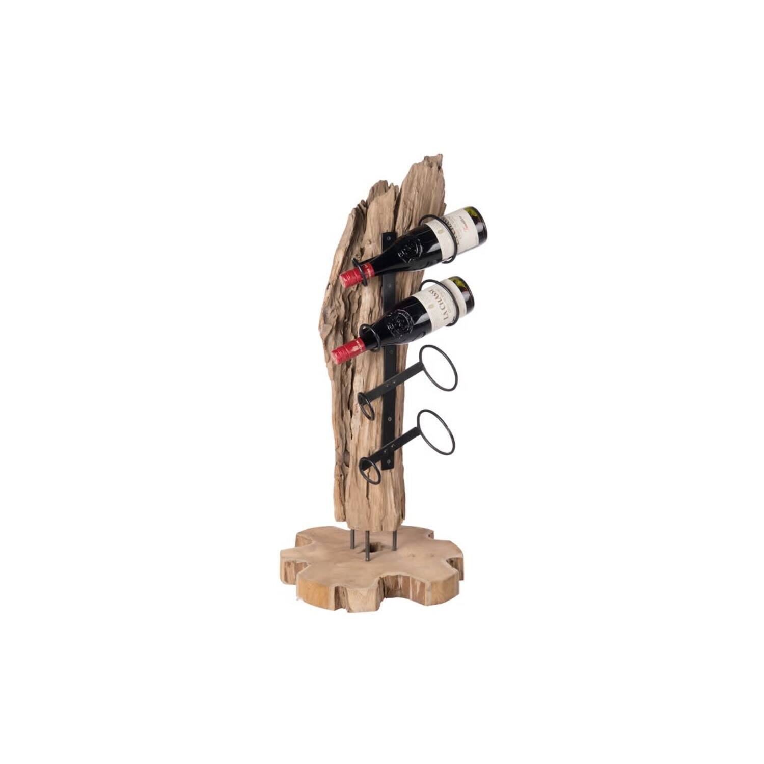 Weinregal Quinn - Holz - 36x36x85cm - Braun