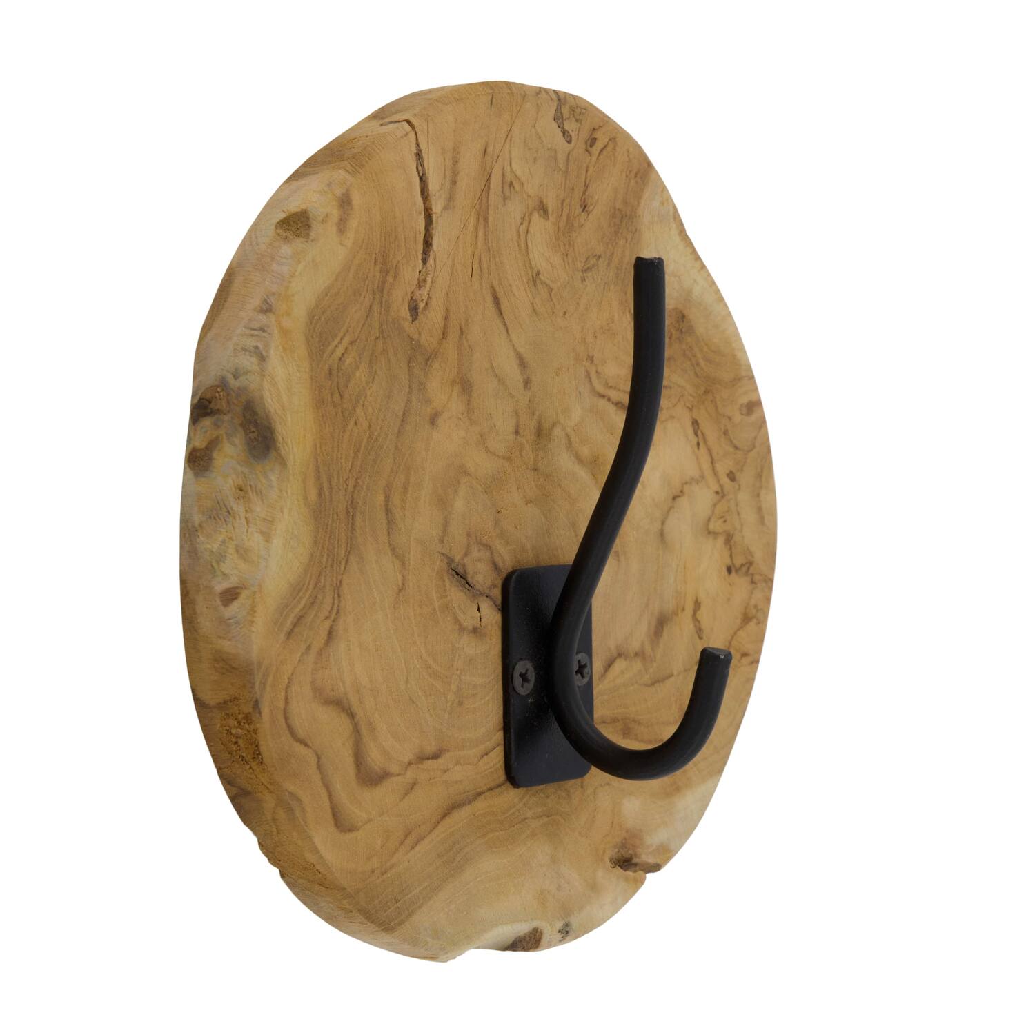 Coat rack teak wood with 1 hook 20x8x20cm