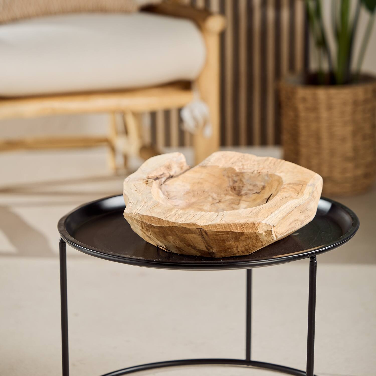 Bowl teak wood 45x39x11cm