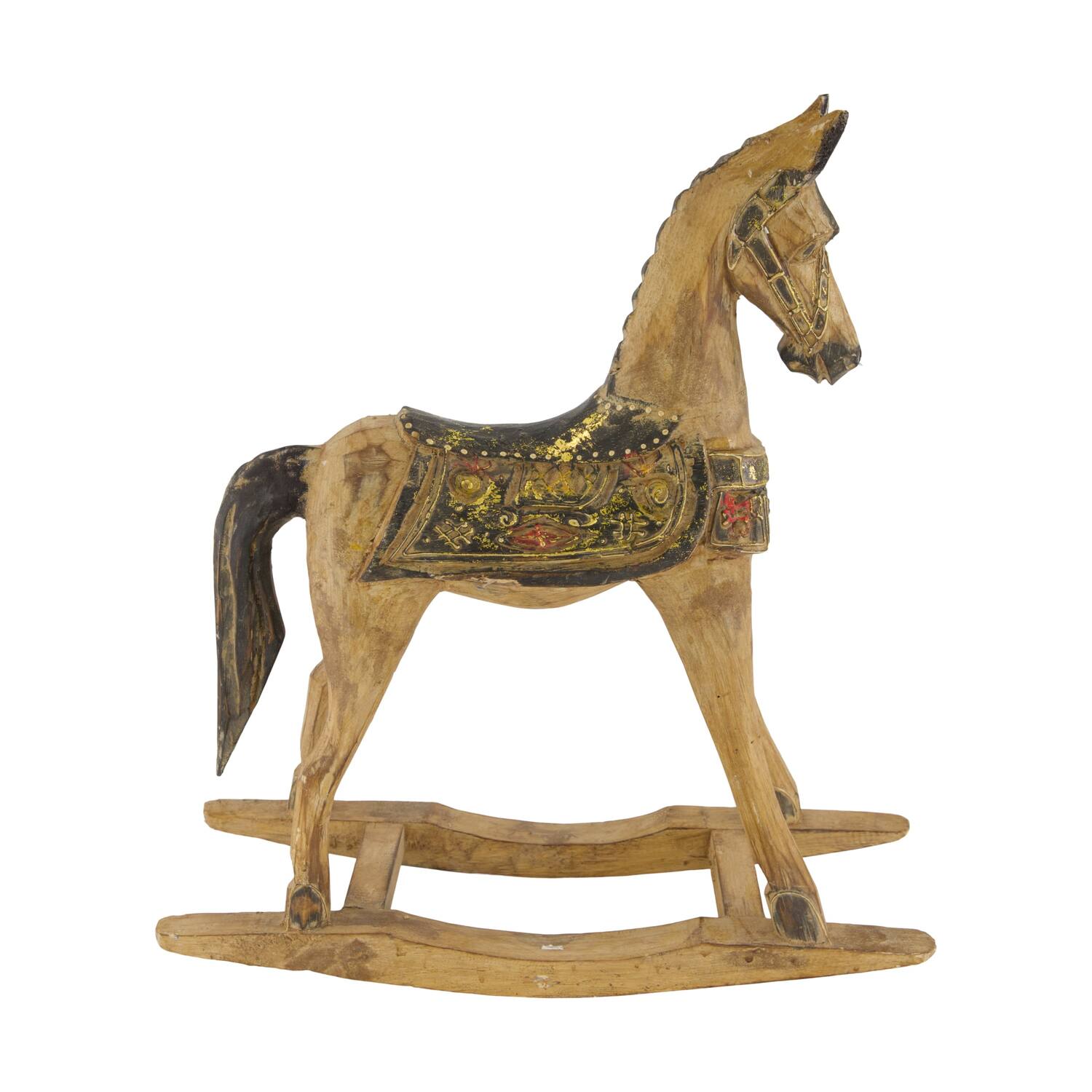 Rocking horse albizia wood 36x11x37.5cm