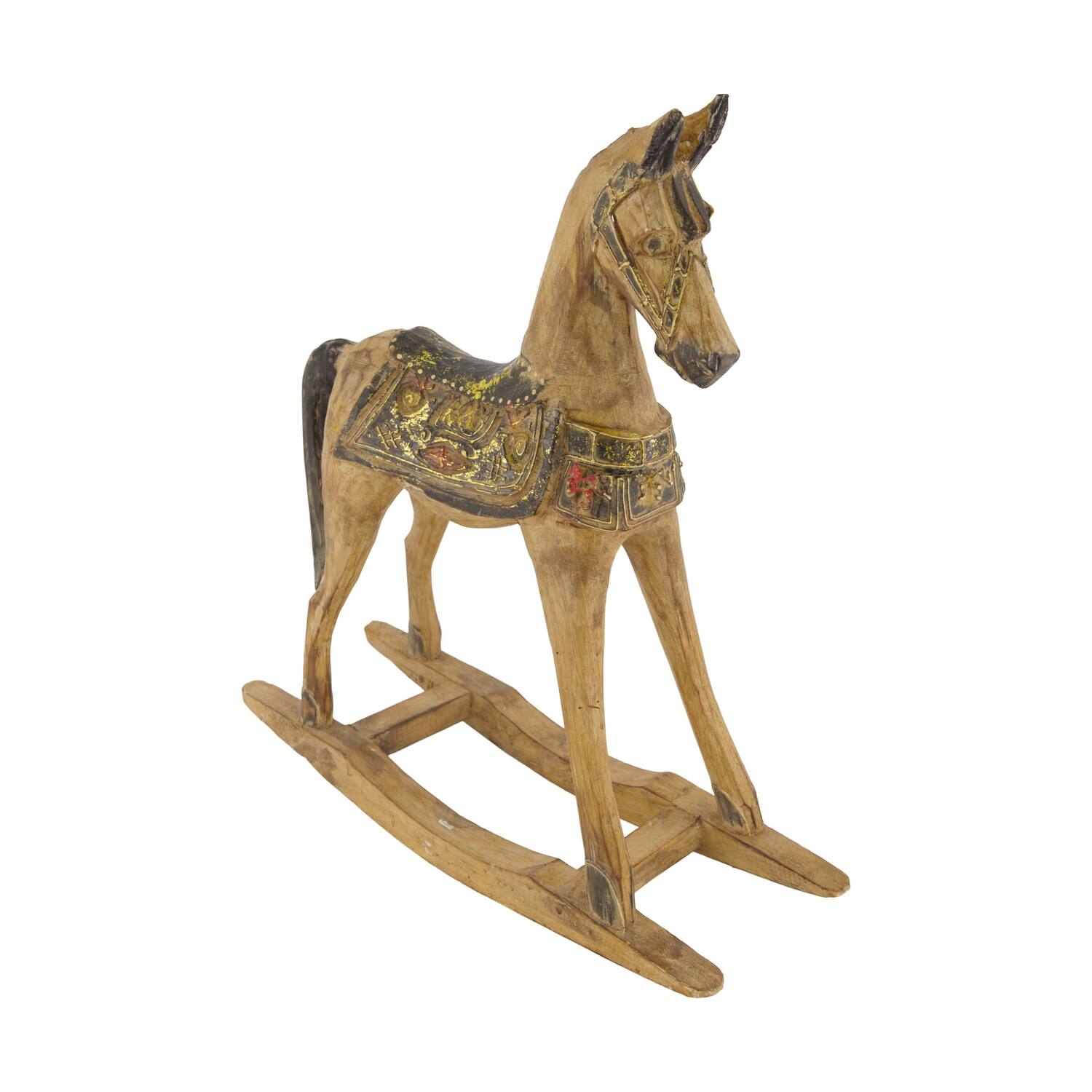 Rocking horse albizia wood 36x11x37.5cm