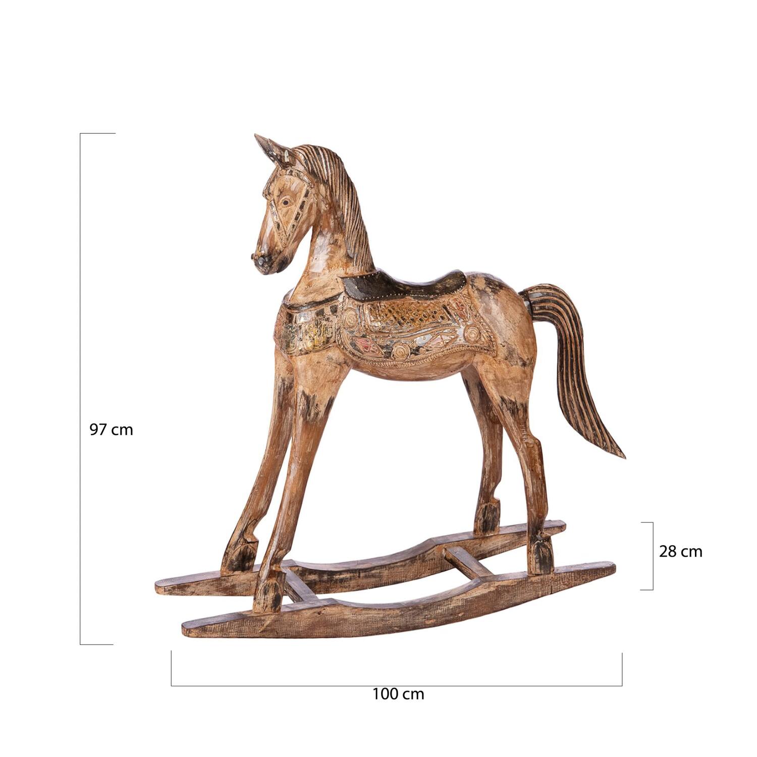 Rocking horse XL wood 100x28x97cm