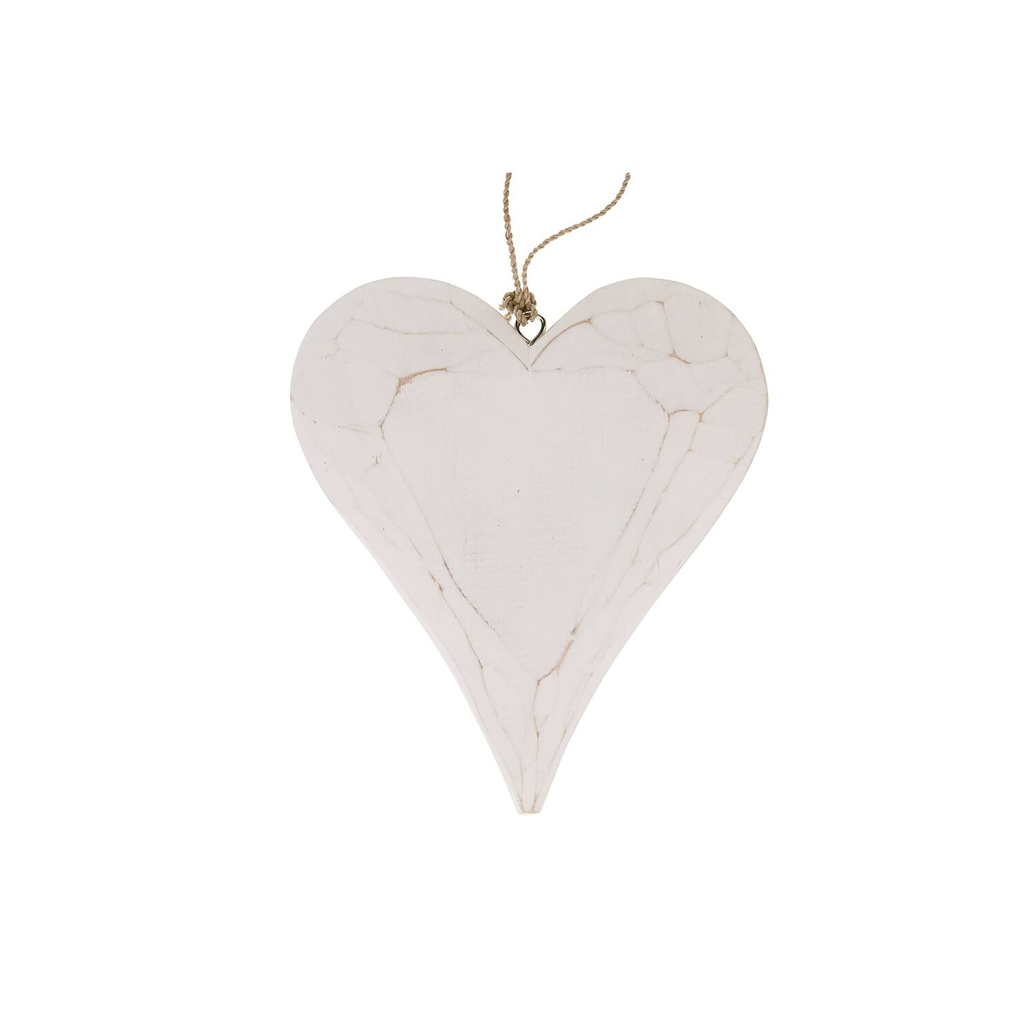 Hanger heart albizia wood 16x2x19cm
