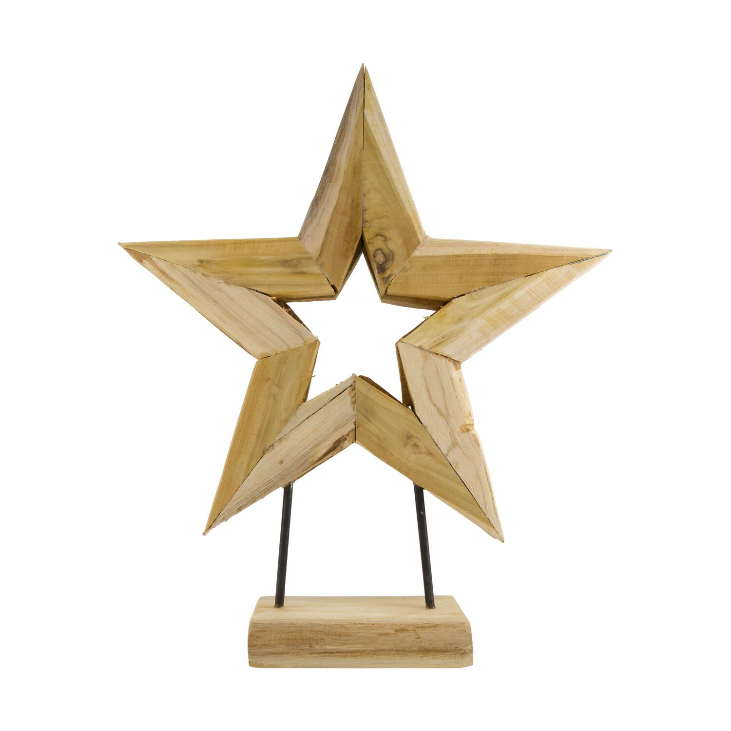 Statue star open erosion wood 58x13x68cm
