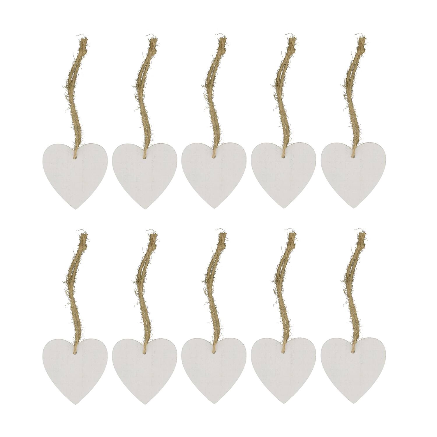 Heart poplar wood with hanger 15x15x8cm 10pc