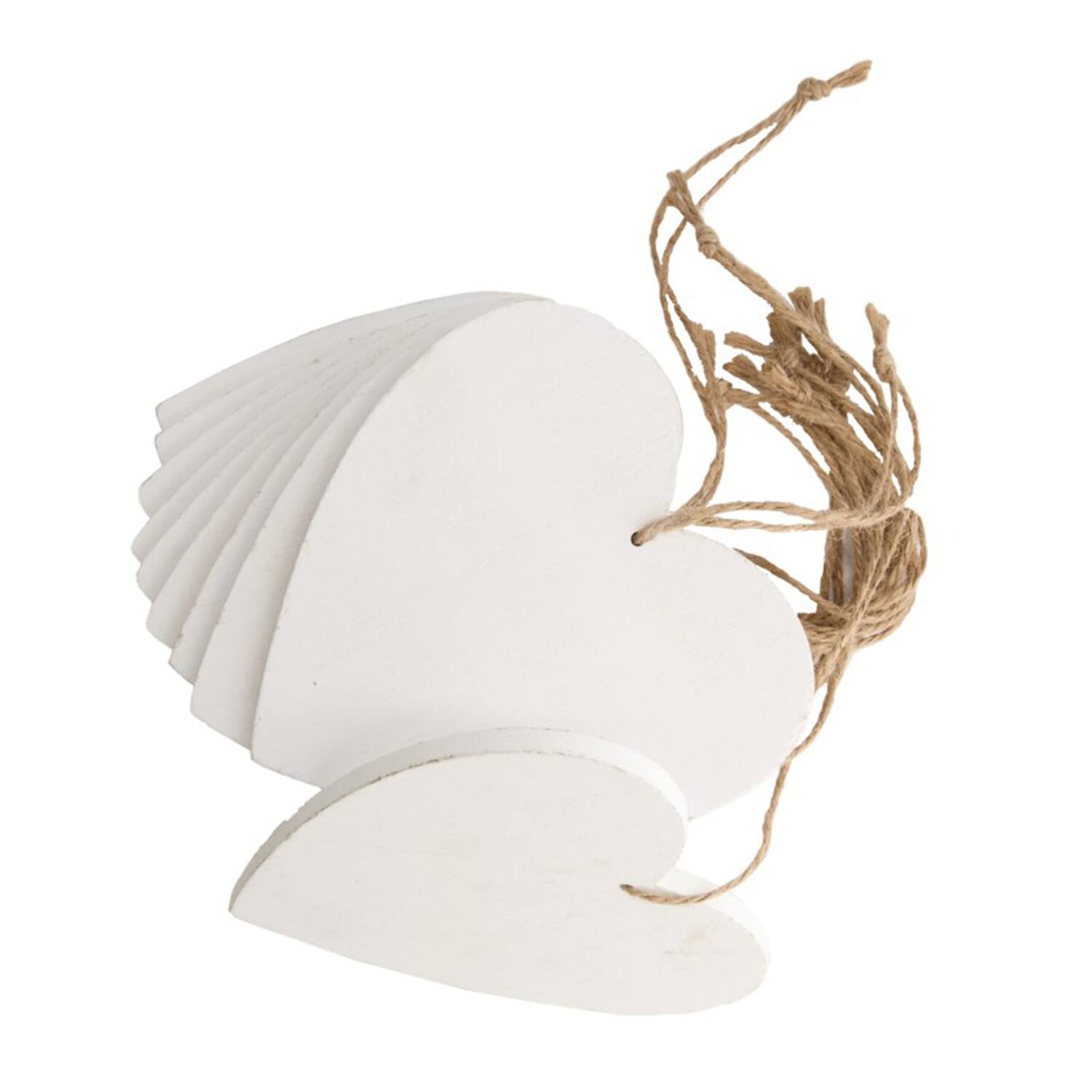 Heart poplar wood with hanger 15x15x8cm 10pc