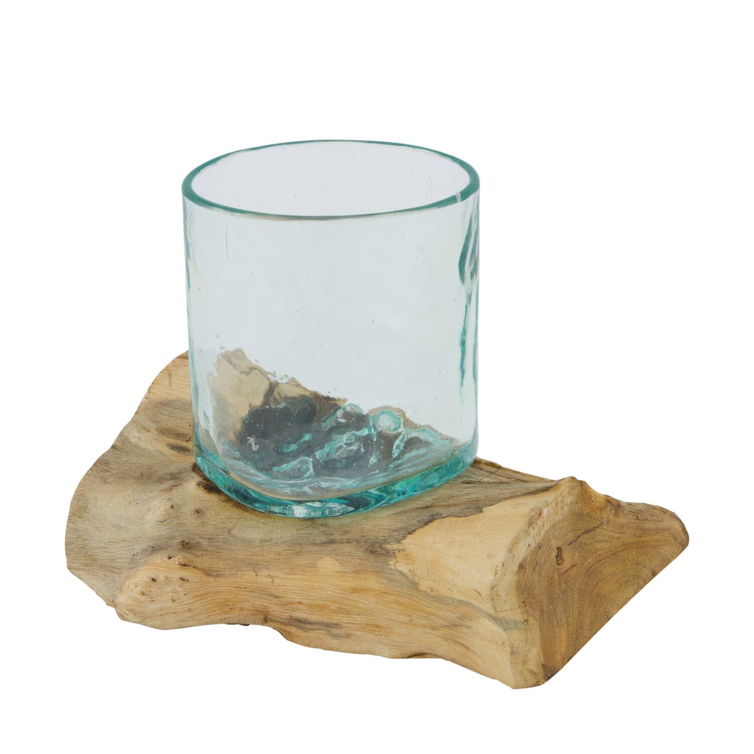Root gamal wood with glass 23x15x16cm