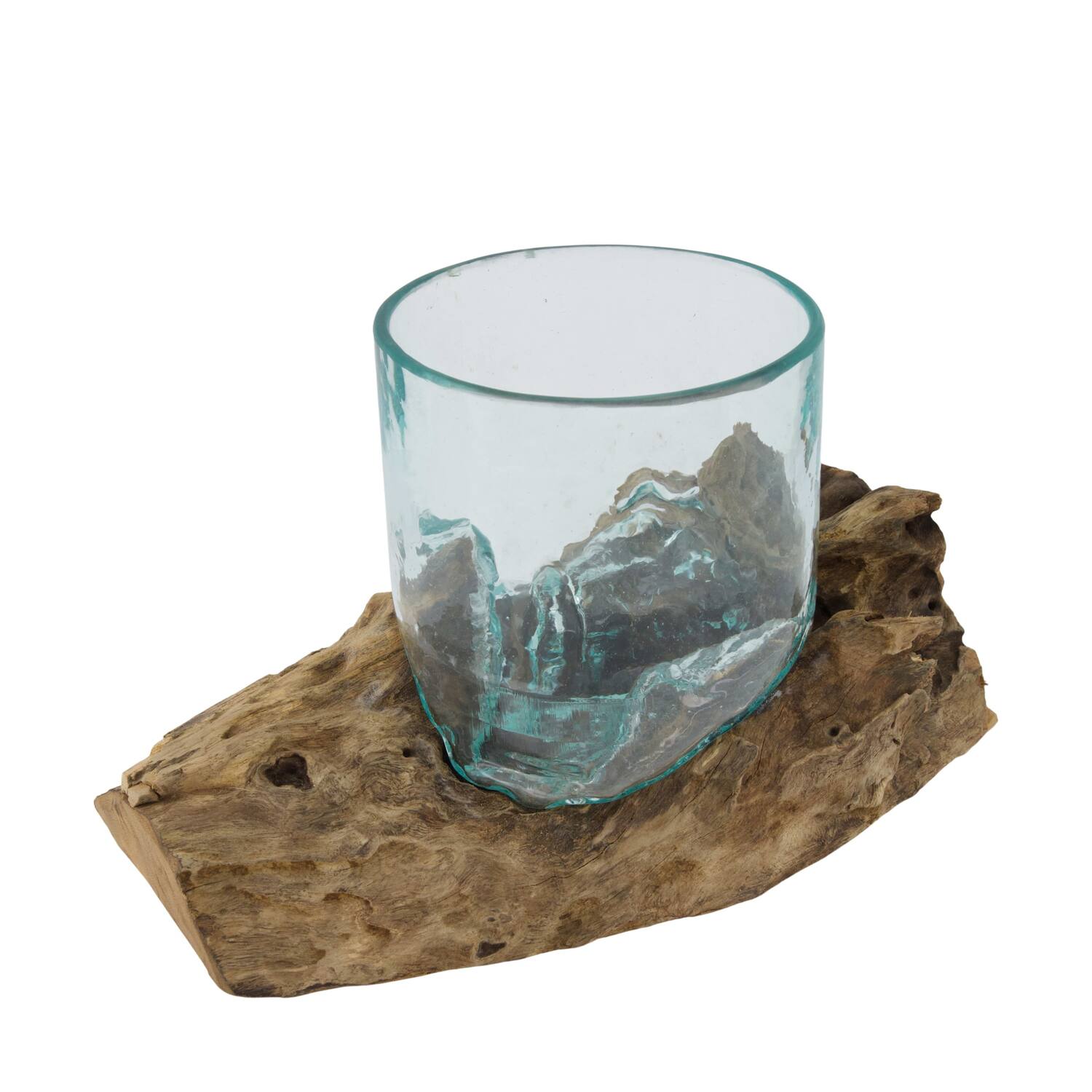 Root gamal wood with glass 27x16x16cm