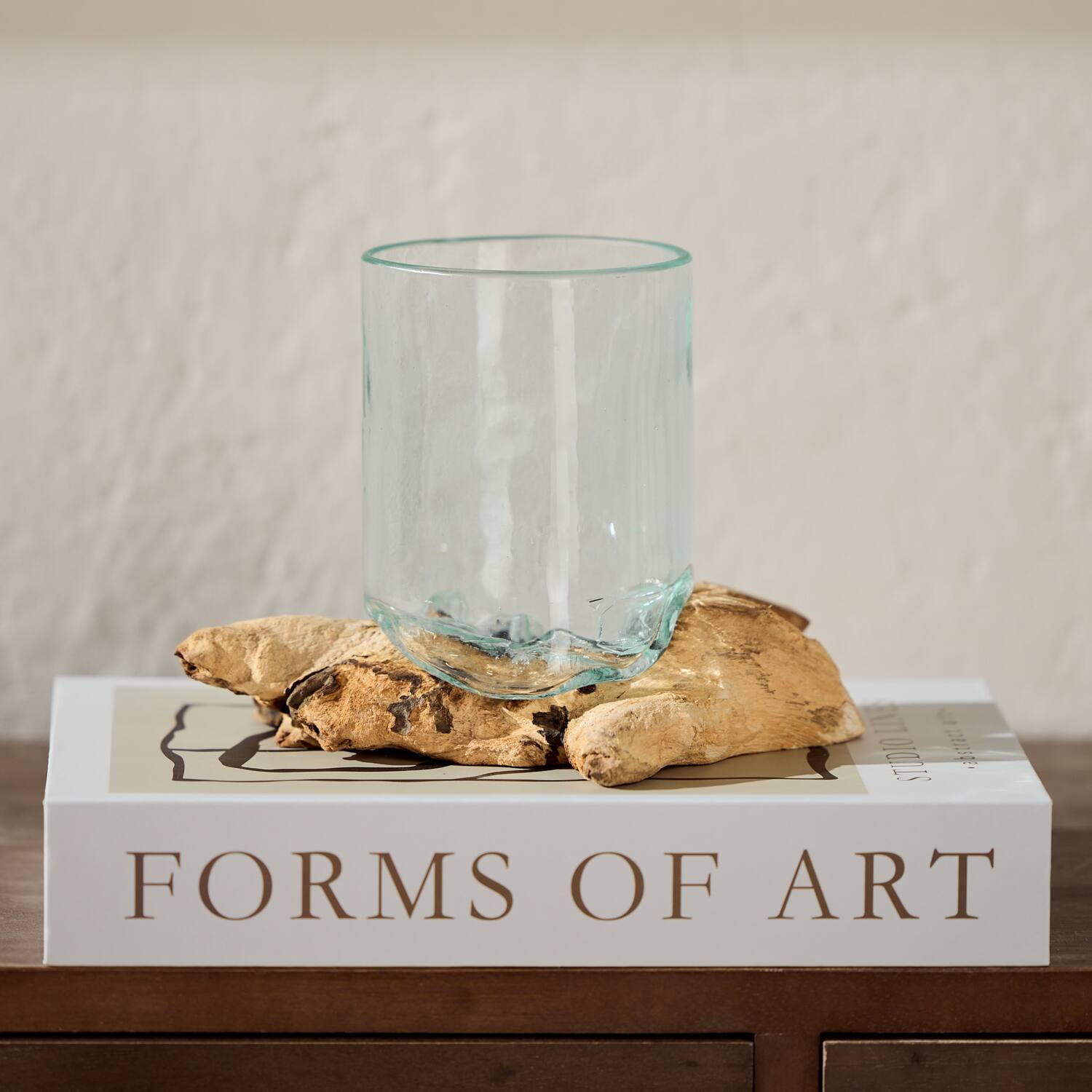 Root gamal wood with glass 27x16x16cm